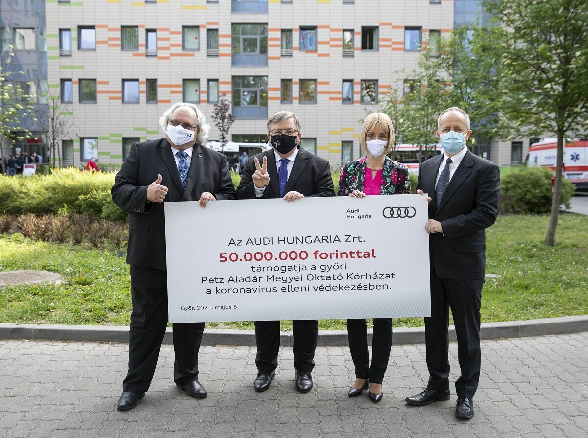Audi Hungaria unterstützt Győrer Krankenhaus erneut im Kampf gegen das Coronavirus