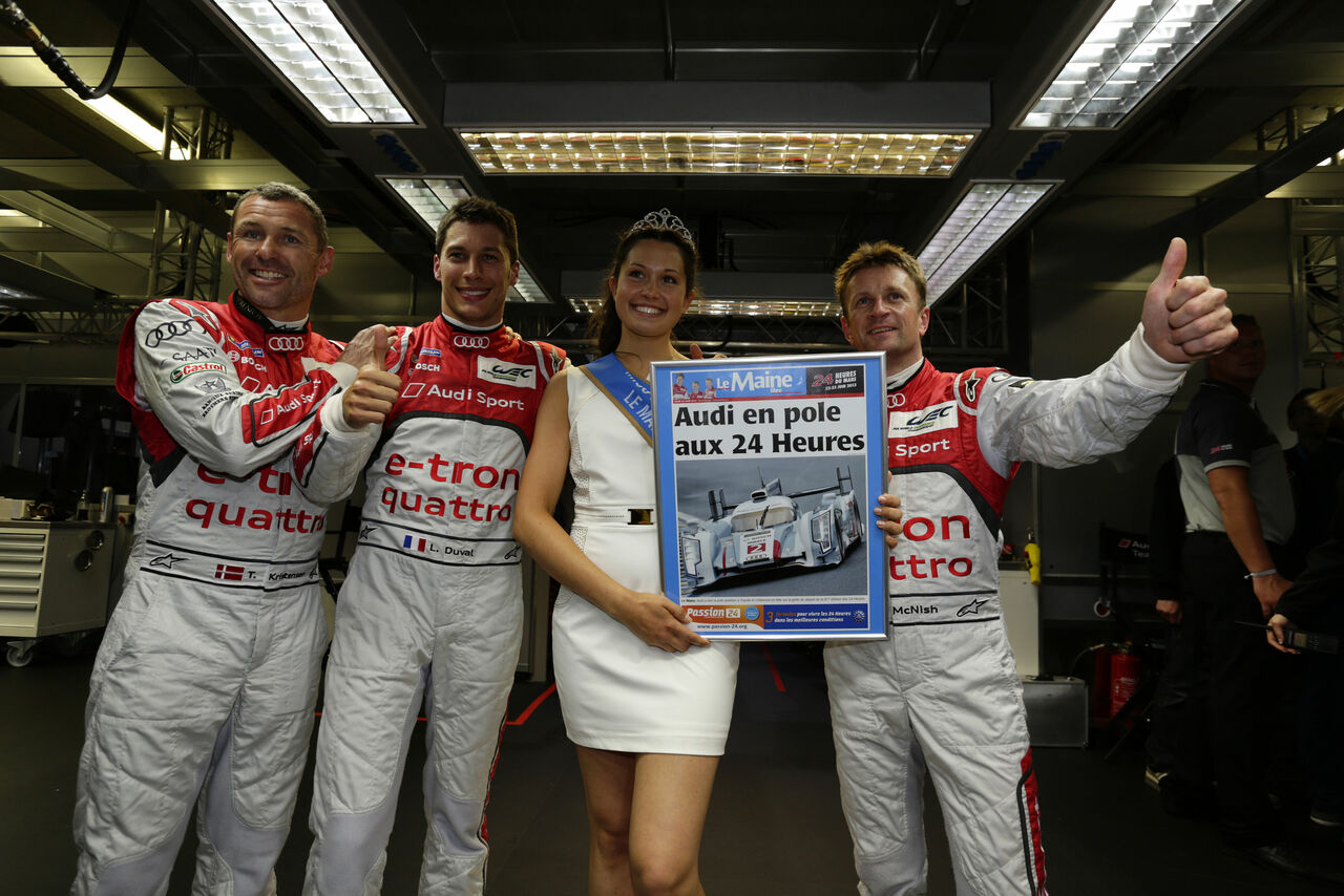 Audi Dominates Le Mans Grid with All Cars on Front Row