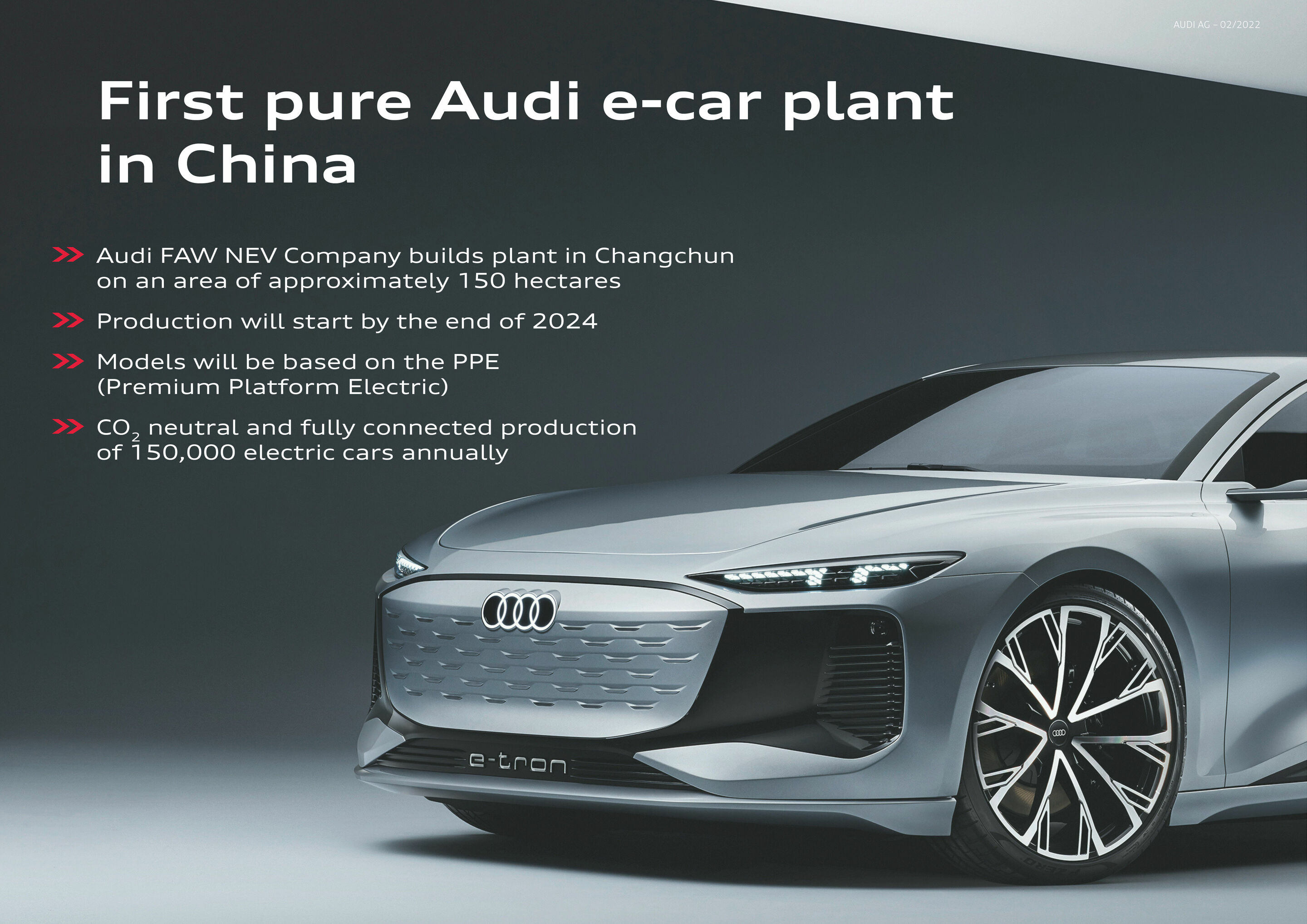First pure Audi e-car plant in China