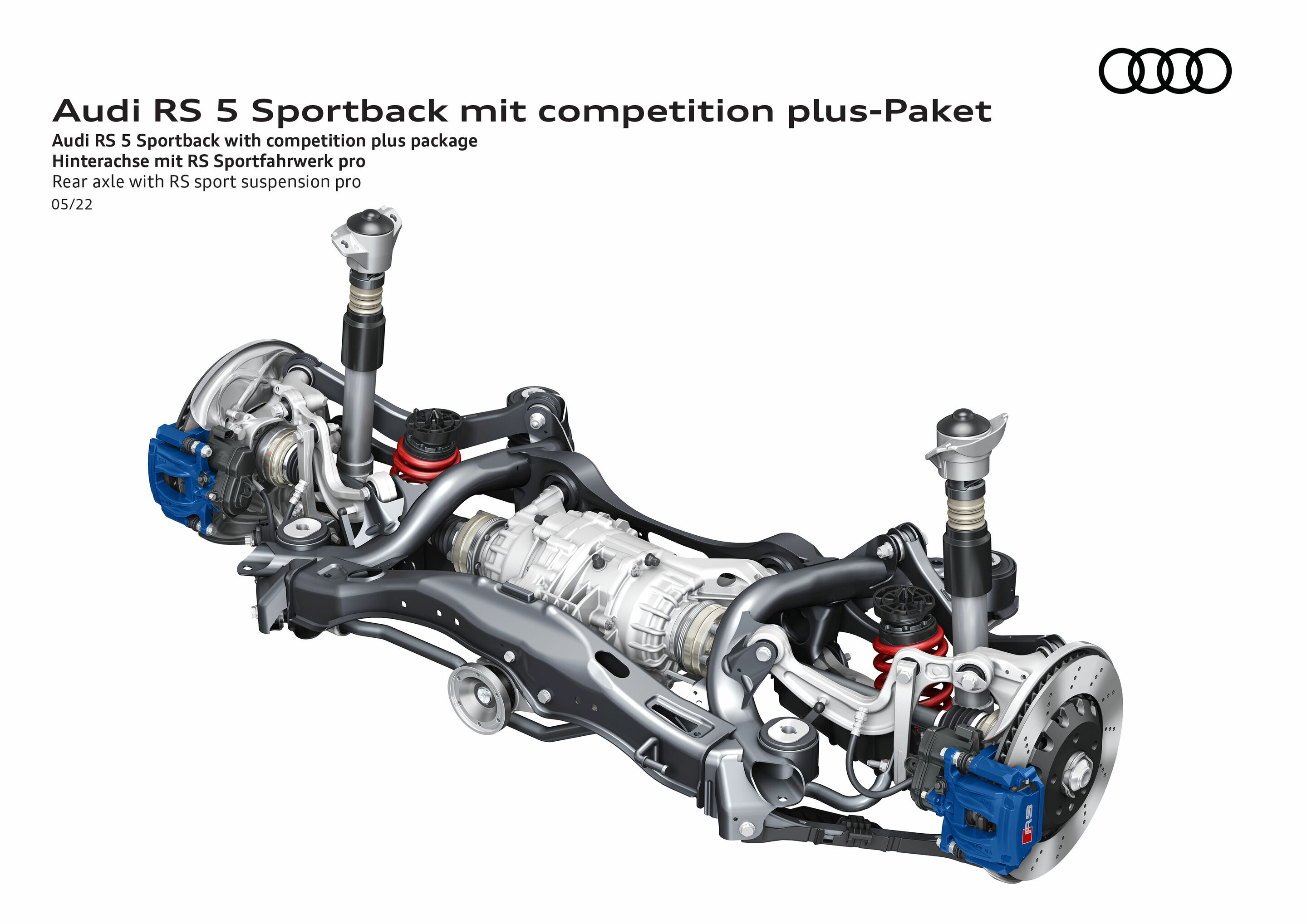 Illustration - Audi RS 5 Sportback with competition plus package - Rear axle with RS sport suspension pro