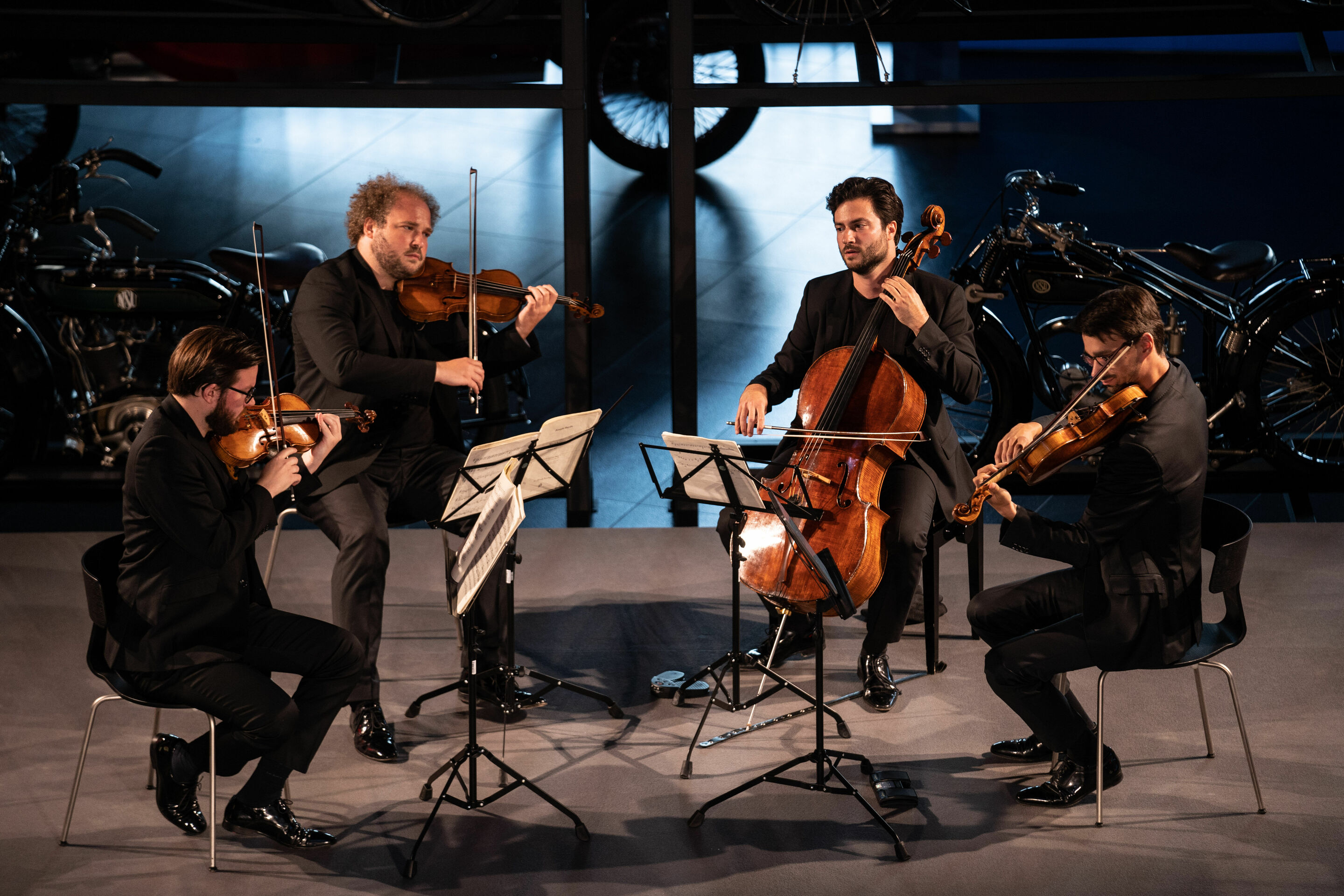Audi Sommerkonzerte 2022 - Stradivari legends
Goldmund Quartett:
Florian Schötz (violin)
Pinchas Adt (violin)
Christoph Vandory (viola)
Raphael Paratore (cello)