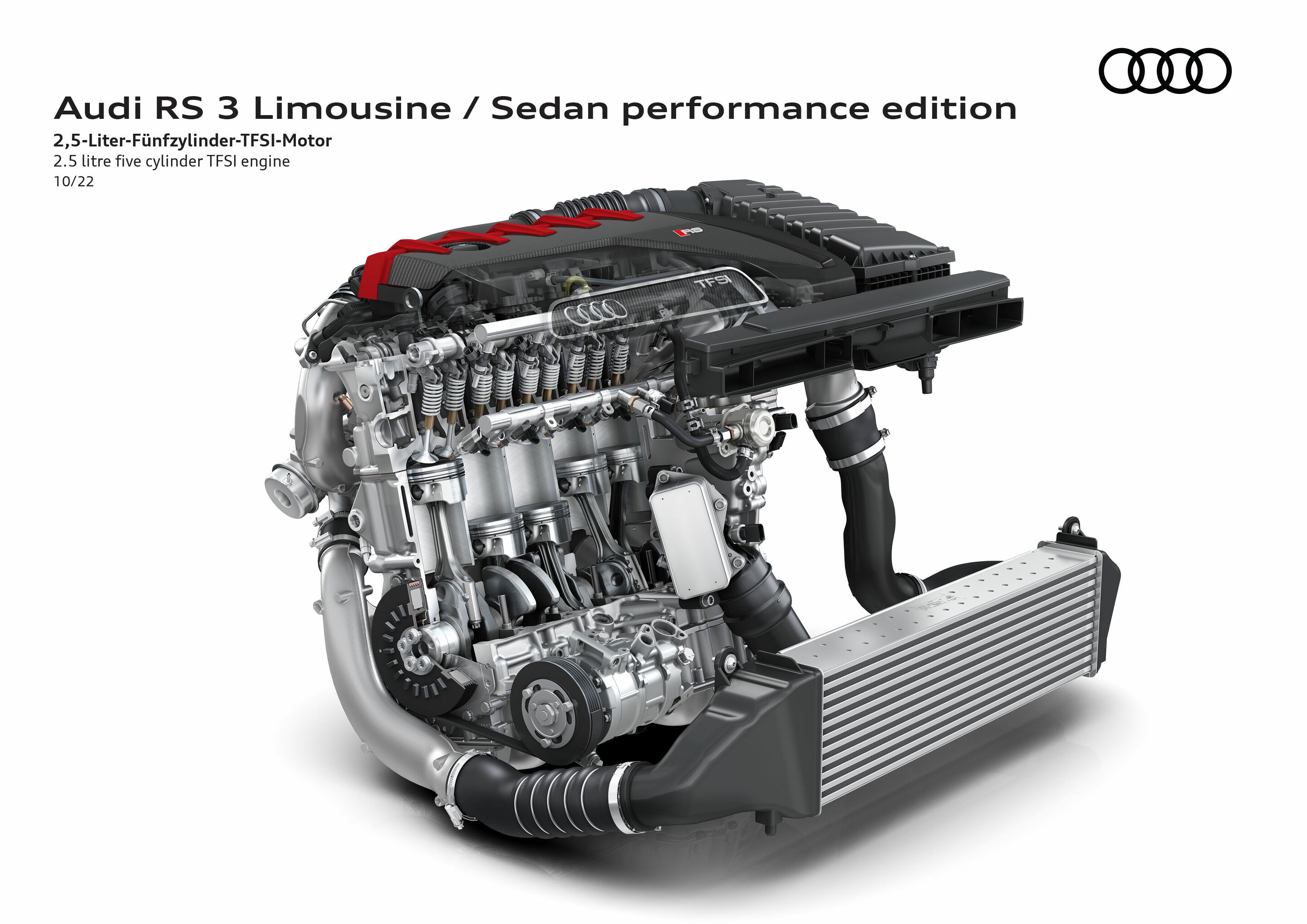 Illustration - Audi RS 3 Sedan performance edition - 2.5 litre five cylinder TFSI engine