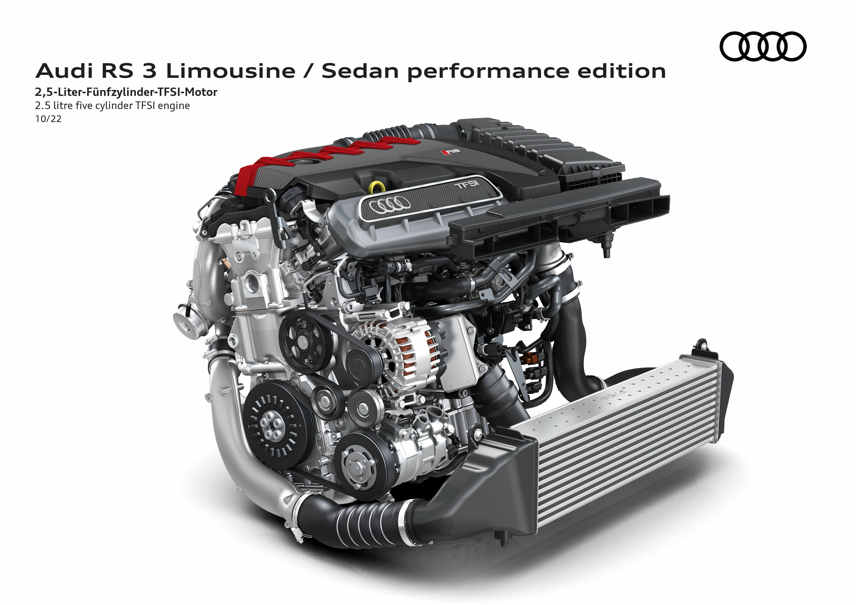 Illustration - Audi RS 3 Sedan performance edition - 2.5 litre five cylinder TFSI engine