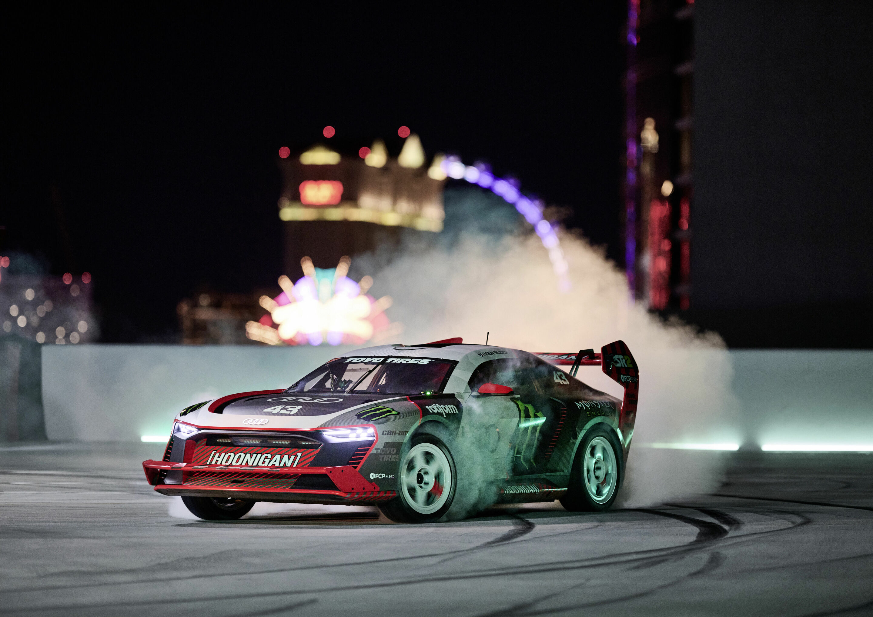 Ken Block and the Audi S1 Hoonitron electrify Las Vegas - Audi S1 e-tron quattro Hoonigan