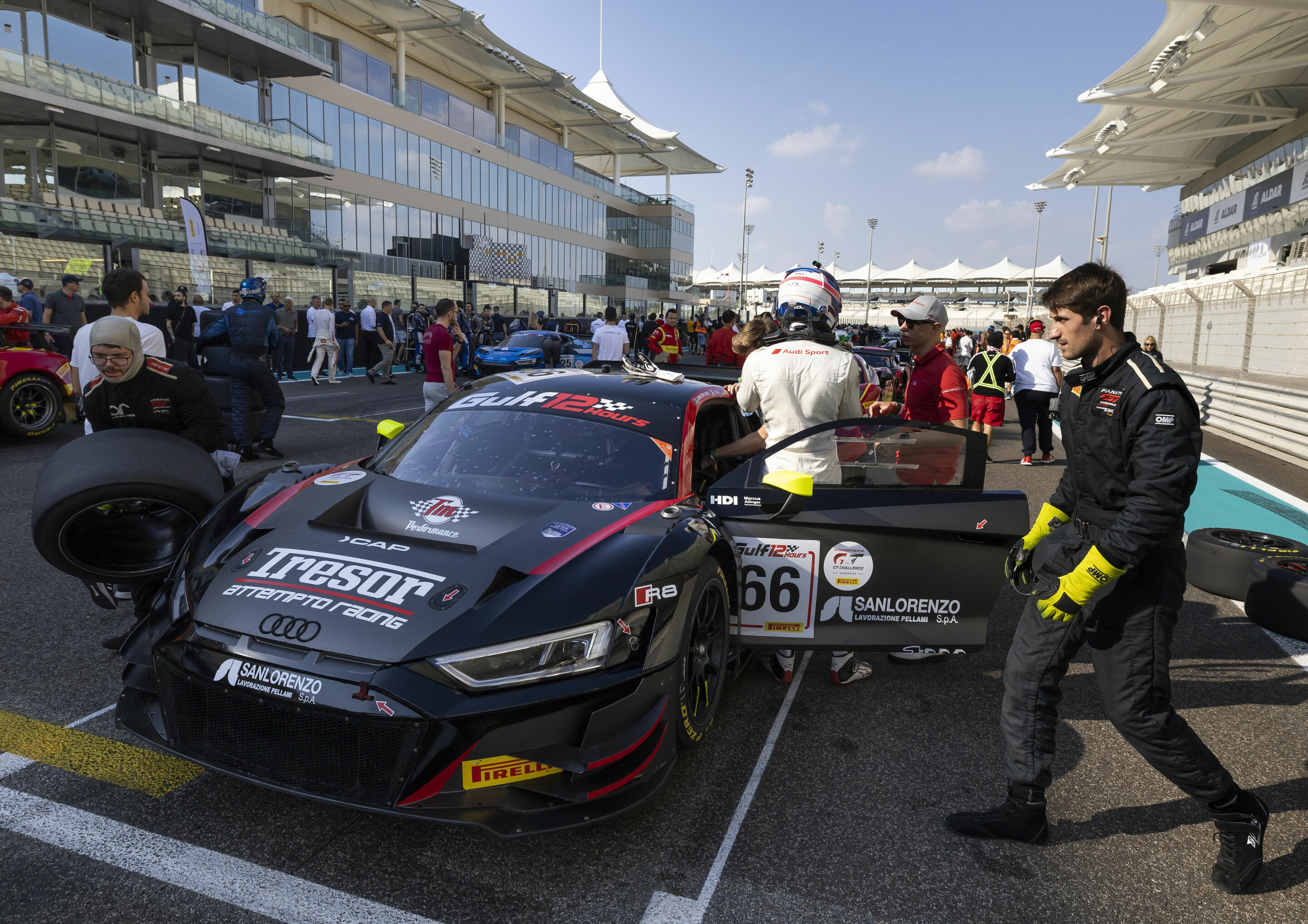 Gulf 12 Hours 2022 - Audi R8 LMS #66 (Audi Sport Team Tresor), Mattia Drudi/Kelvin van der Linde/Dennis Marschall
