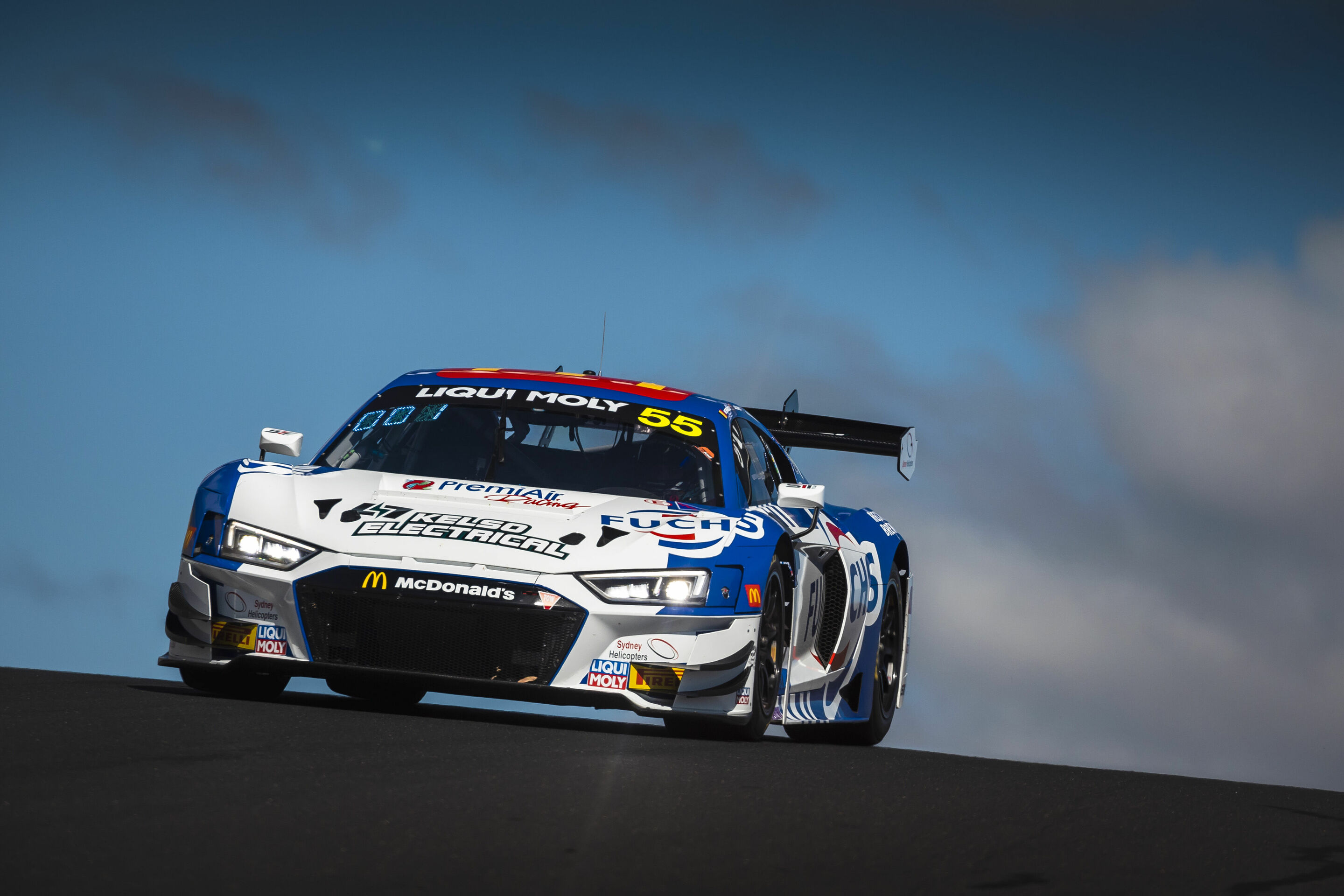 12h Bathurst 2023 - Audi R8 LMS #55 (Fuchs Lubricants Racing run by Schumacher Motorsport/Premier Racing), James Golding/Brad Schumacher/Frédéric Vervisch