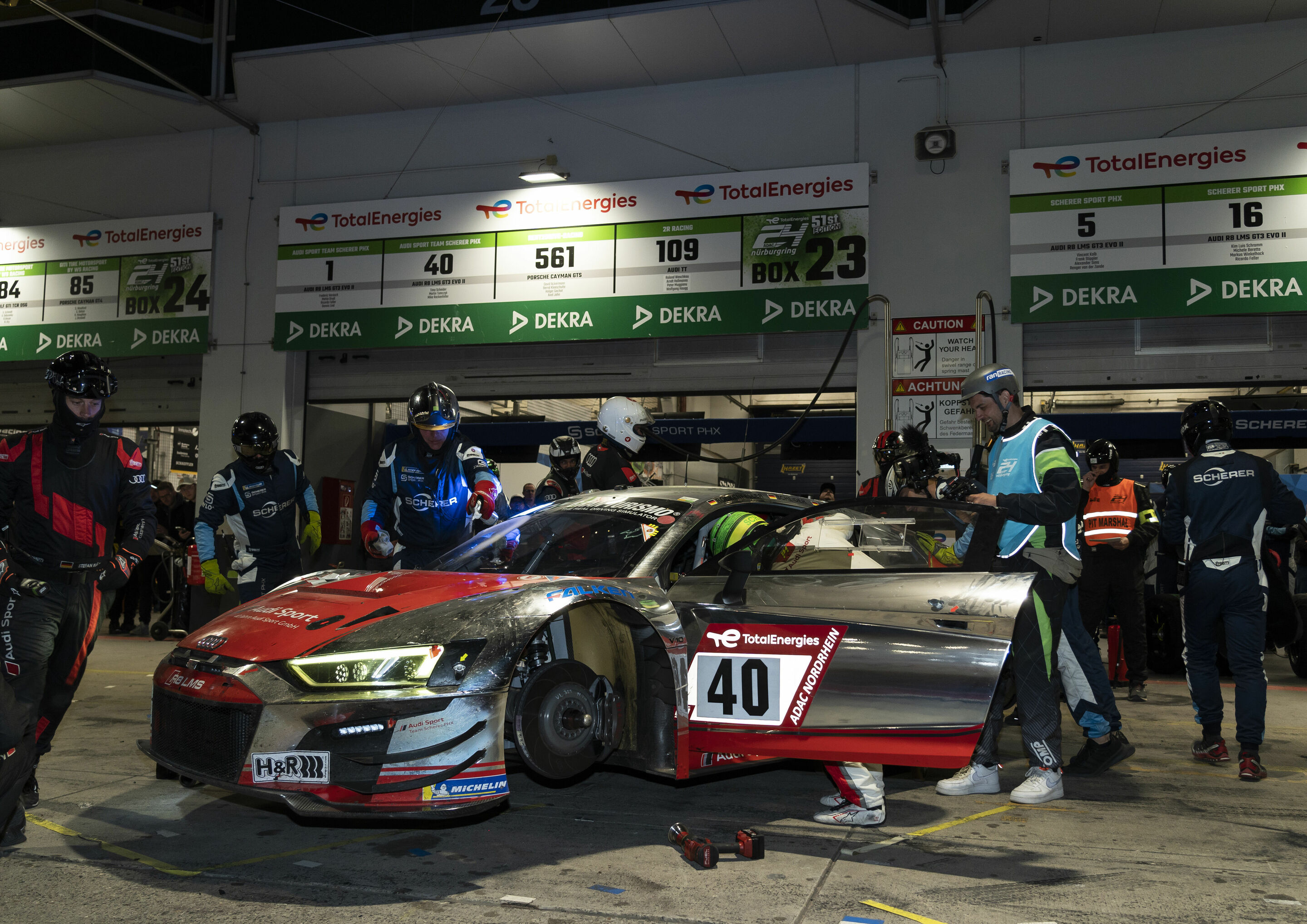 24h Nürburgring 2023 - Audi R8 LMS #40 (Audi Sport Team Scherer PHX), Mike Rockenfeller/Timo Scheider/Martin Tomczyk
