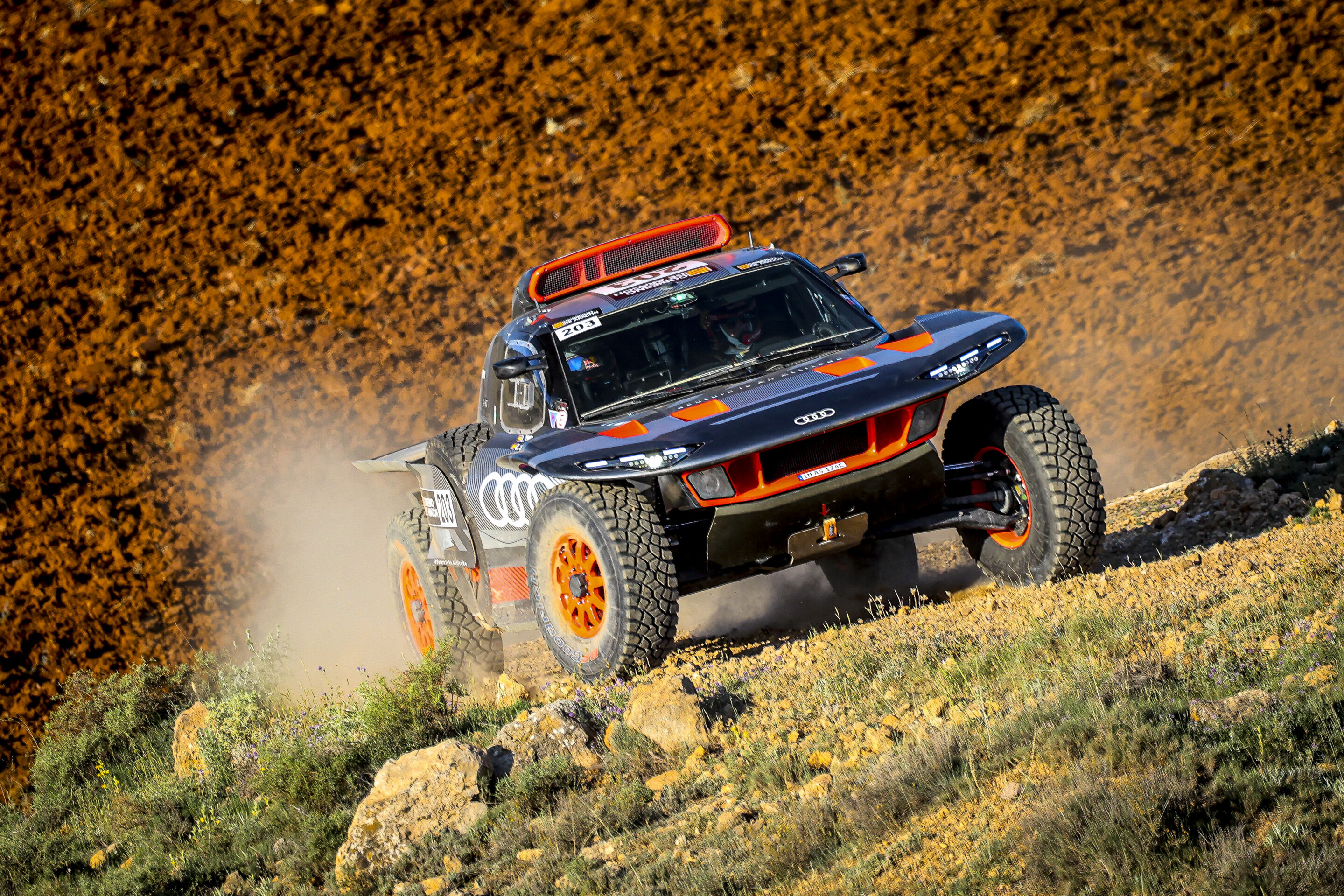 Baja España Aragón 2023 - Audi RS Q e-tron #203 (Team Audi Sport), Carlos Sainz/Lucas Cruz