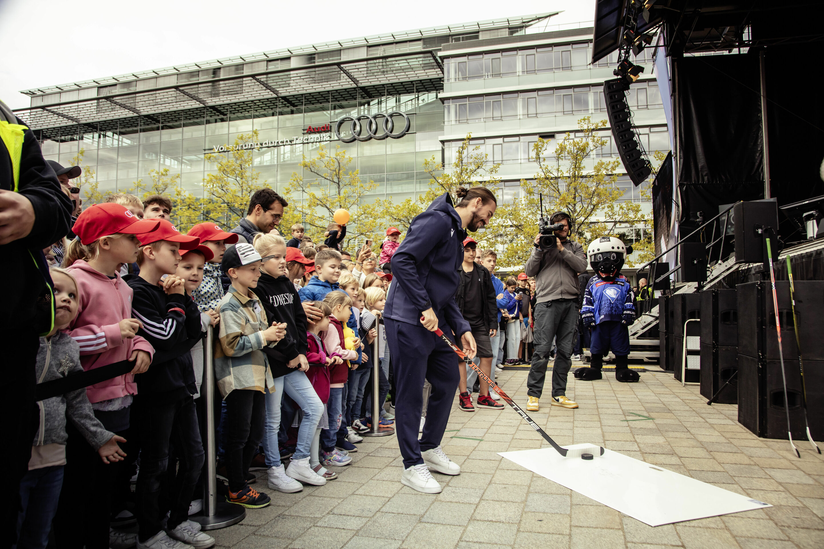 Audi celebrates Family Festival - Great atmosphere at the Audi Family Festival on October 7, 2023 in Ingolstadt: the ERC Ingolstadt in action.