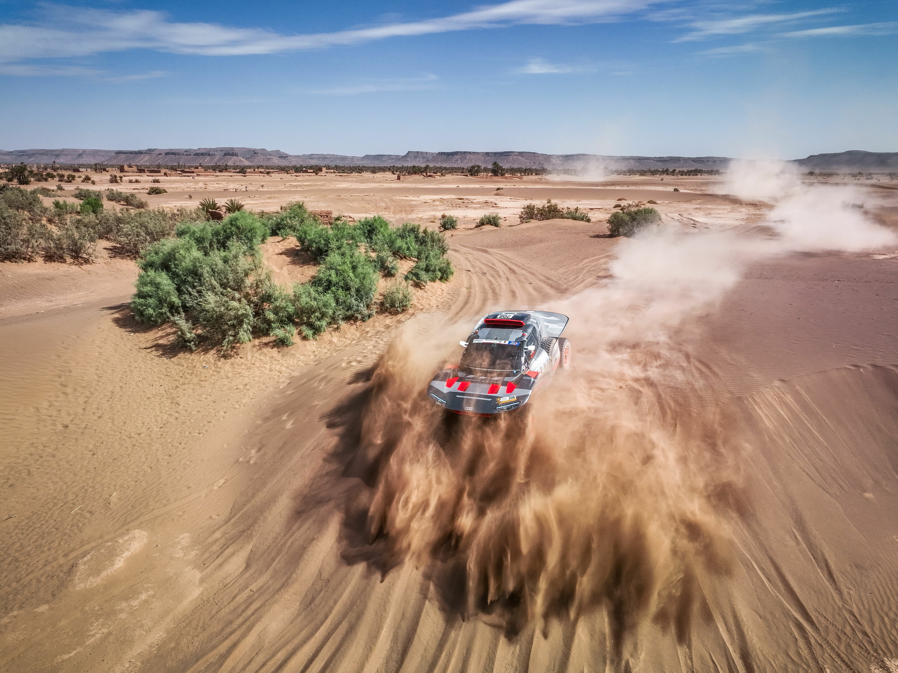 Rallye du Maroc 2023 - Audi RS Q e-tron #208 (Team Audi Sport), Stéphane Peterhansel/Edouard Boulanger