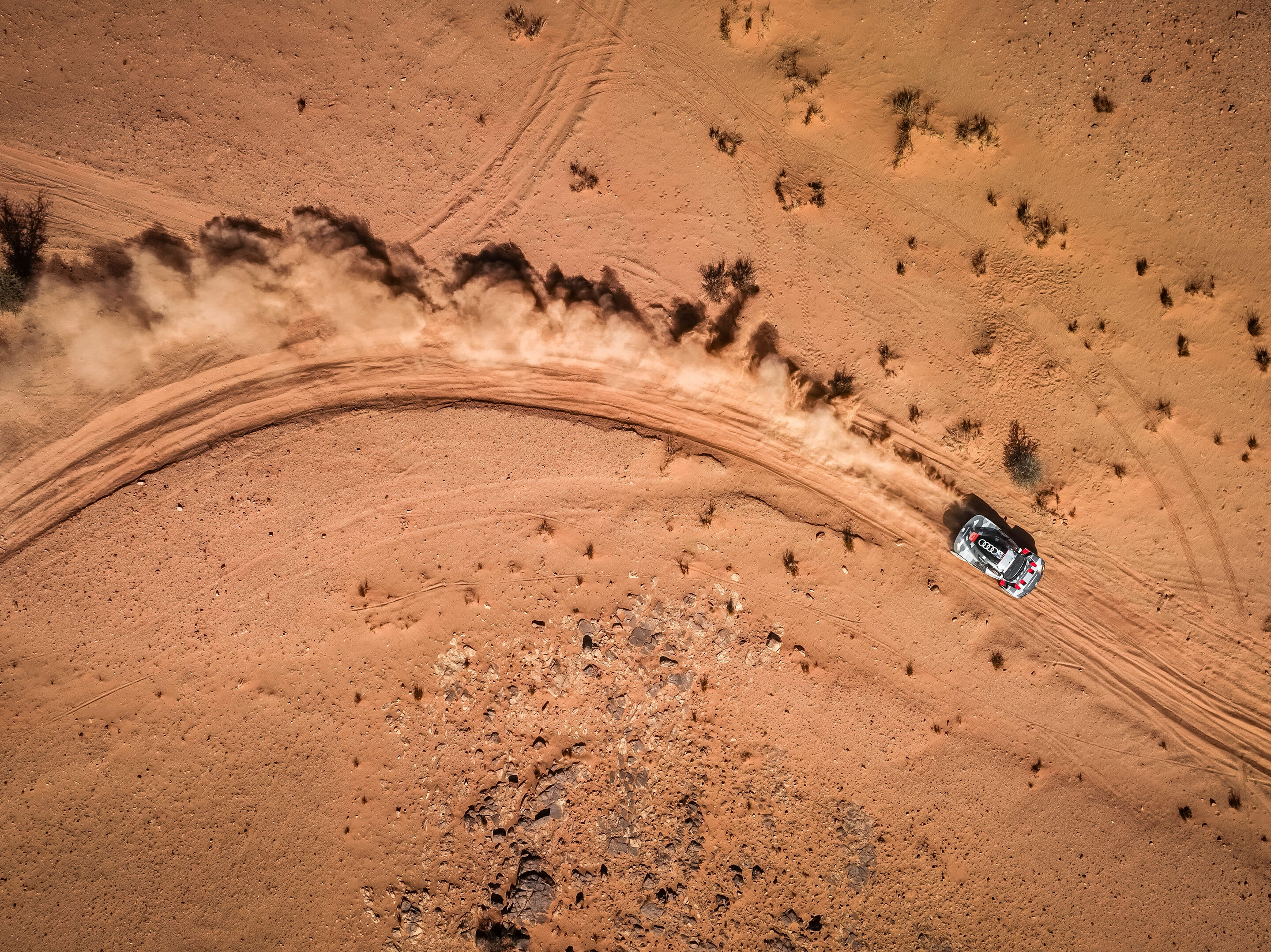 Rallye du Maroc 2023 - Audi RS Q e-tron #208 (Team Audi Sport), Stéphane Peterhansel/Edouard Boulanger