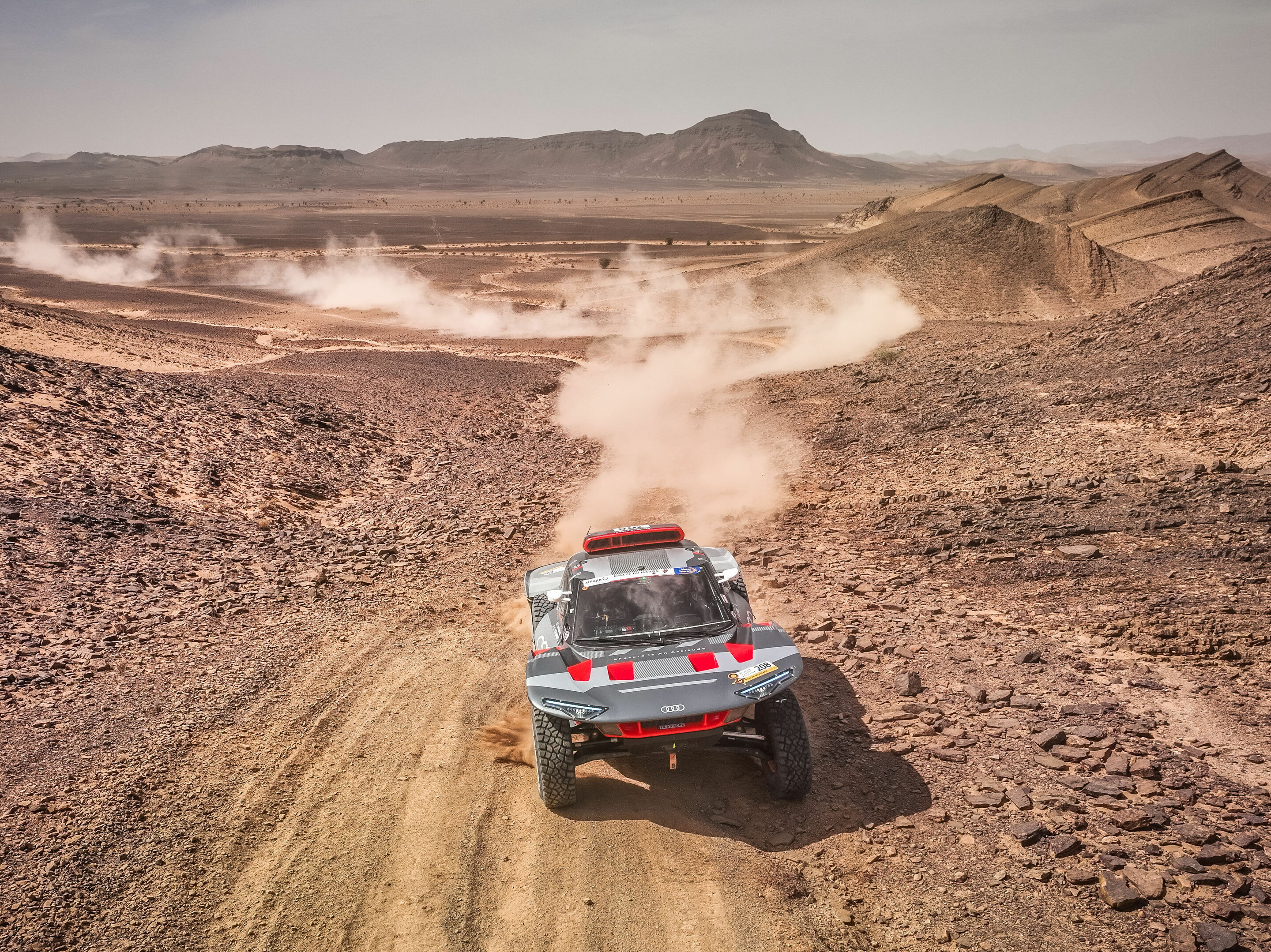 Rallye du Maroc 2023 - Audi RS Q e-tron #208 (Team Audi Sport), Stéphane Peterhansel/Edouard Boulanger
