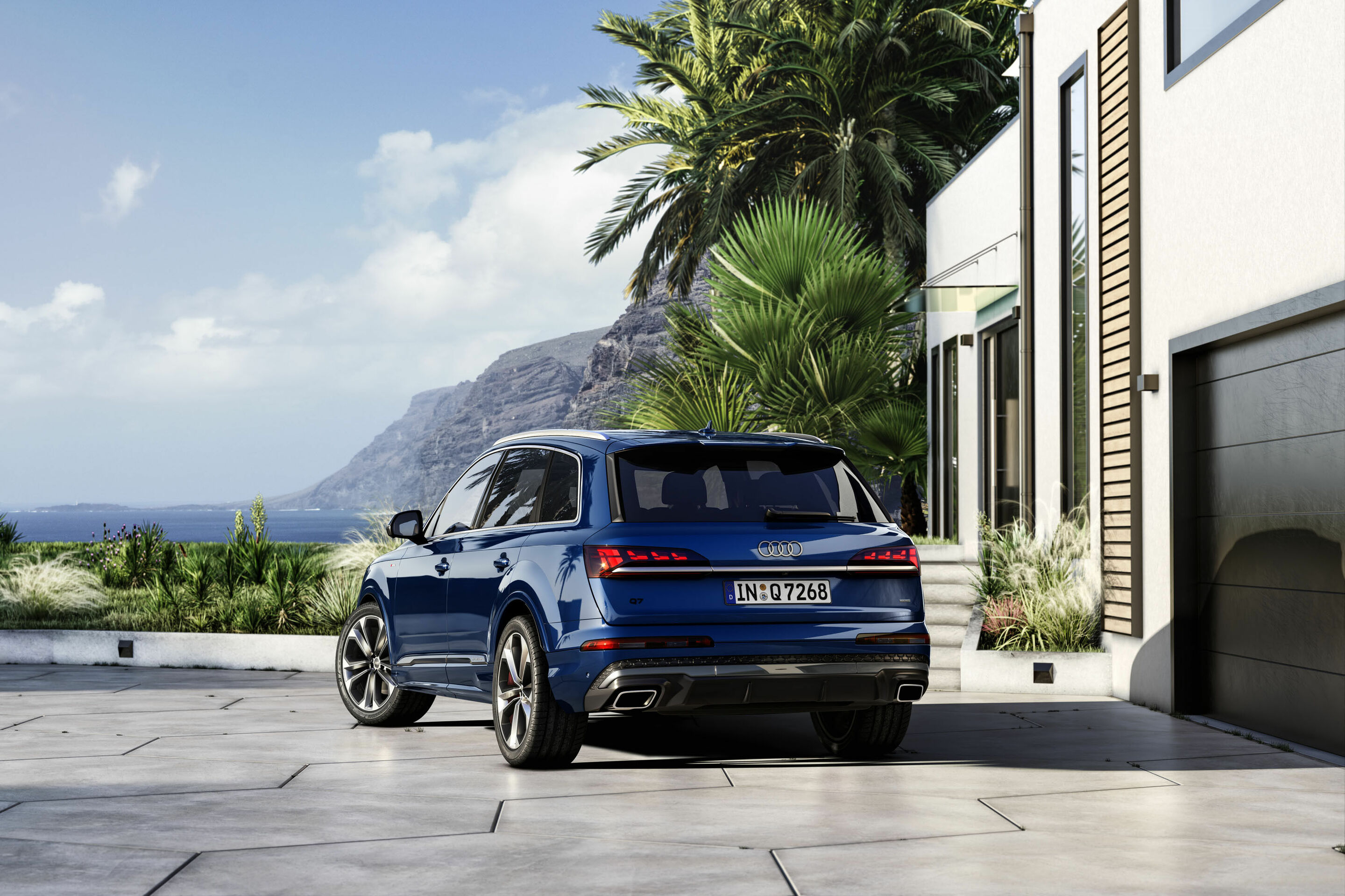 Audi Q7 - Standaufnahme, 
Farbe: Ascariblau Metallic