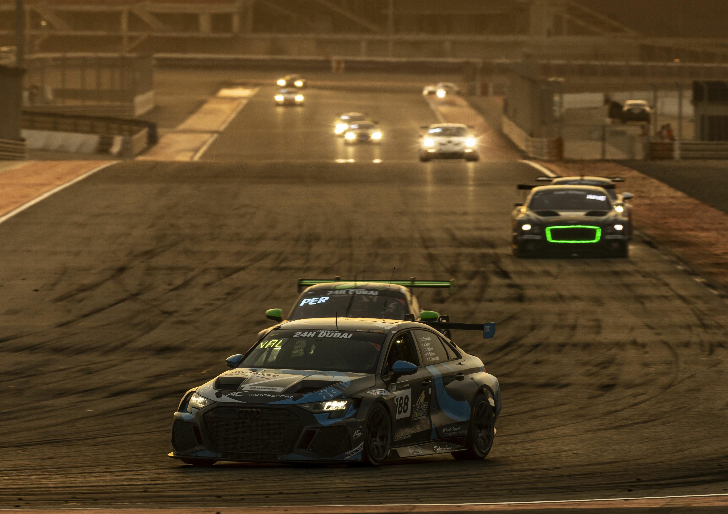 24h Dubai 2024 - Audi RS 3 LMS #188 (AC Motorsport), Thierry Chkondali/James Kaye/Kobe Pauwels/Paul Sieljes/Ivars Vallers