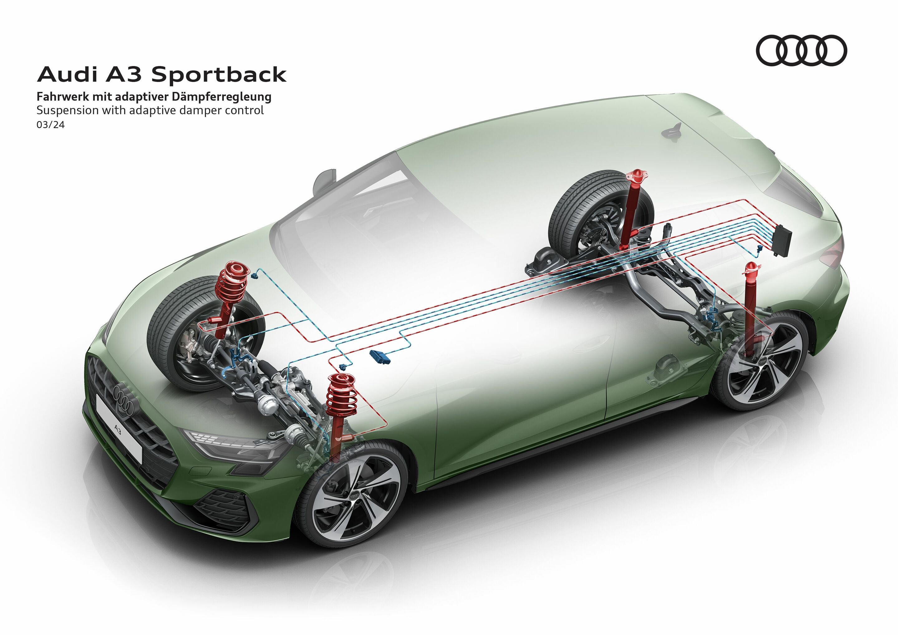 Illustration - Audi A3 Sportback - Suspension with adaptive damper control