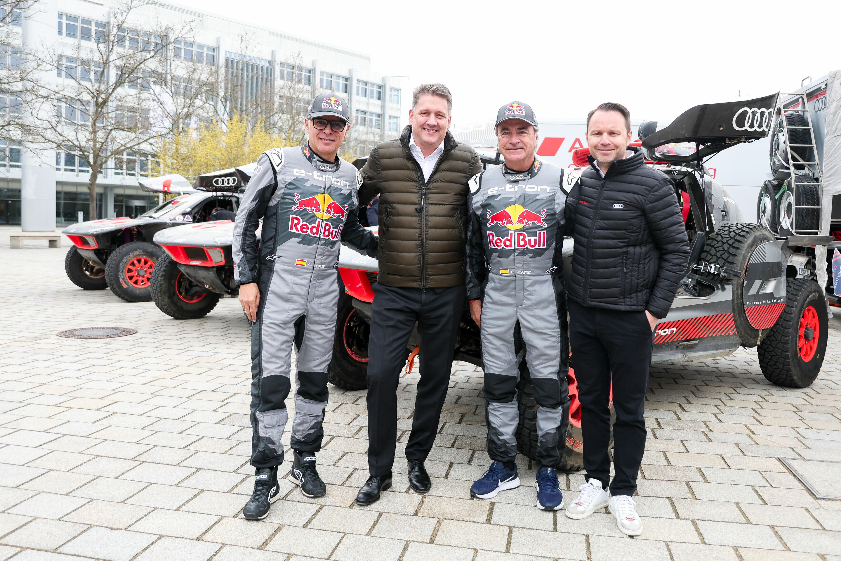 Celebrations Dakar Rally 2024 - Lucas Cruz, Audi CEO Gernot Döllner, Carlos Sainz, Rolf Michl