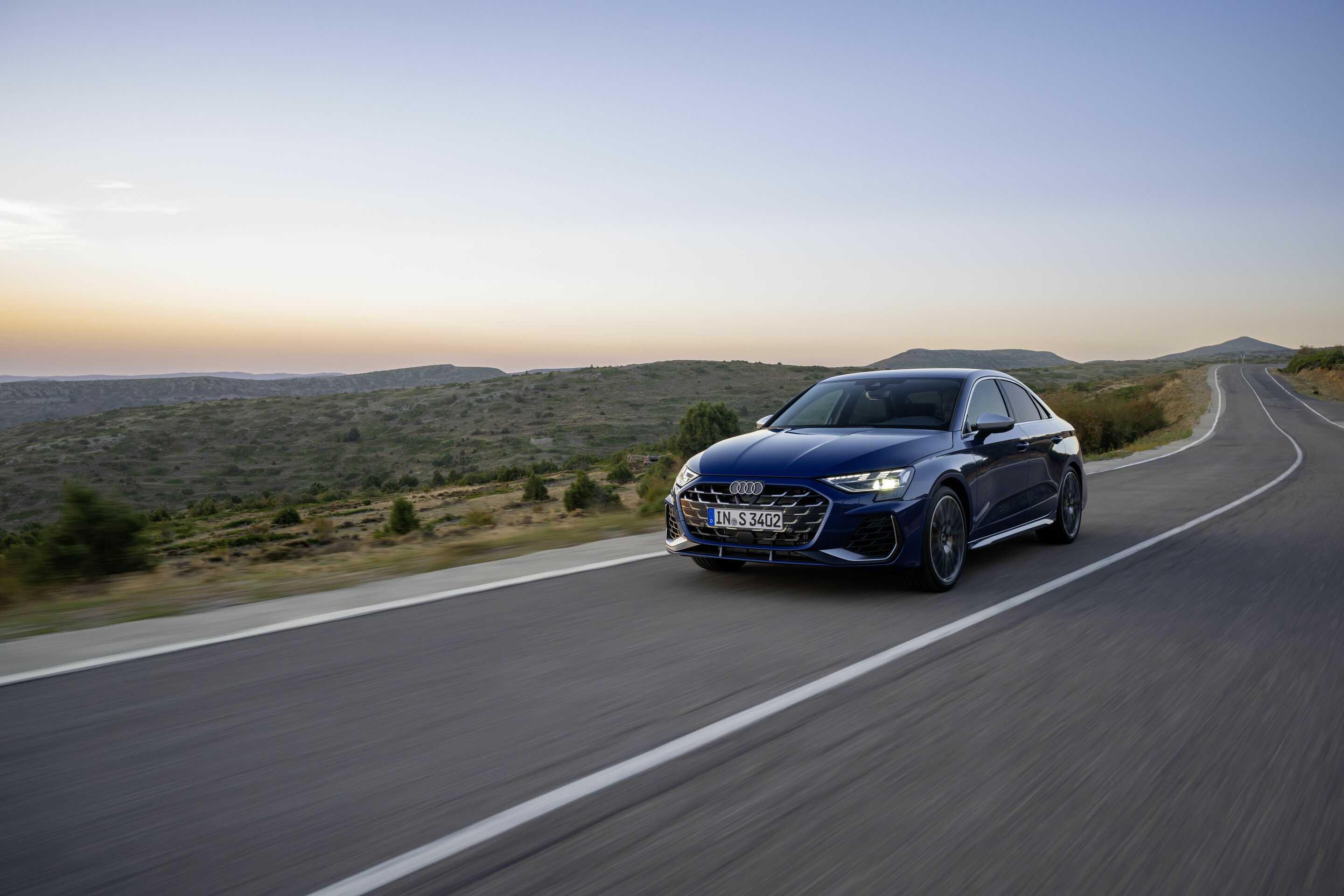 Audi S3 Sedan - Dynamic photo, 
Colour: Ascari blue metallic
