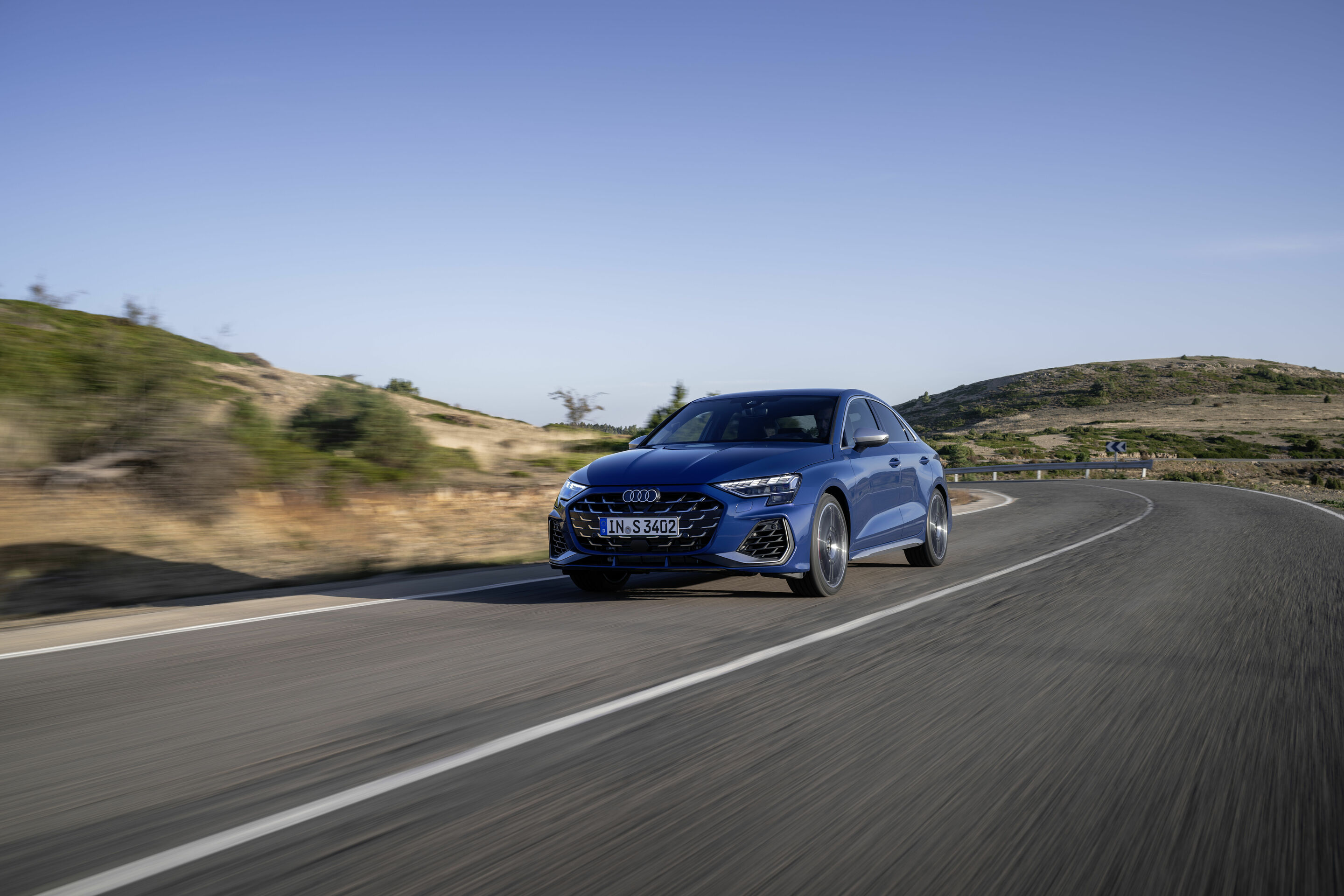 Audi S3 Sedan - Dynamic photo, 
Colour: Ascari blue metallic