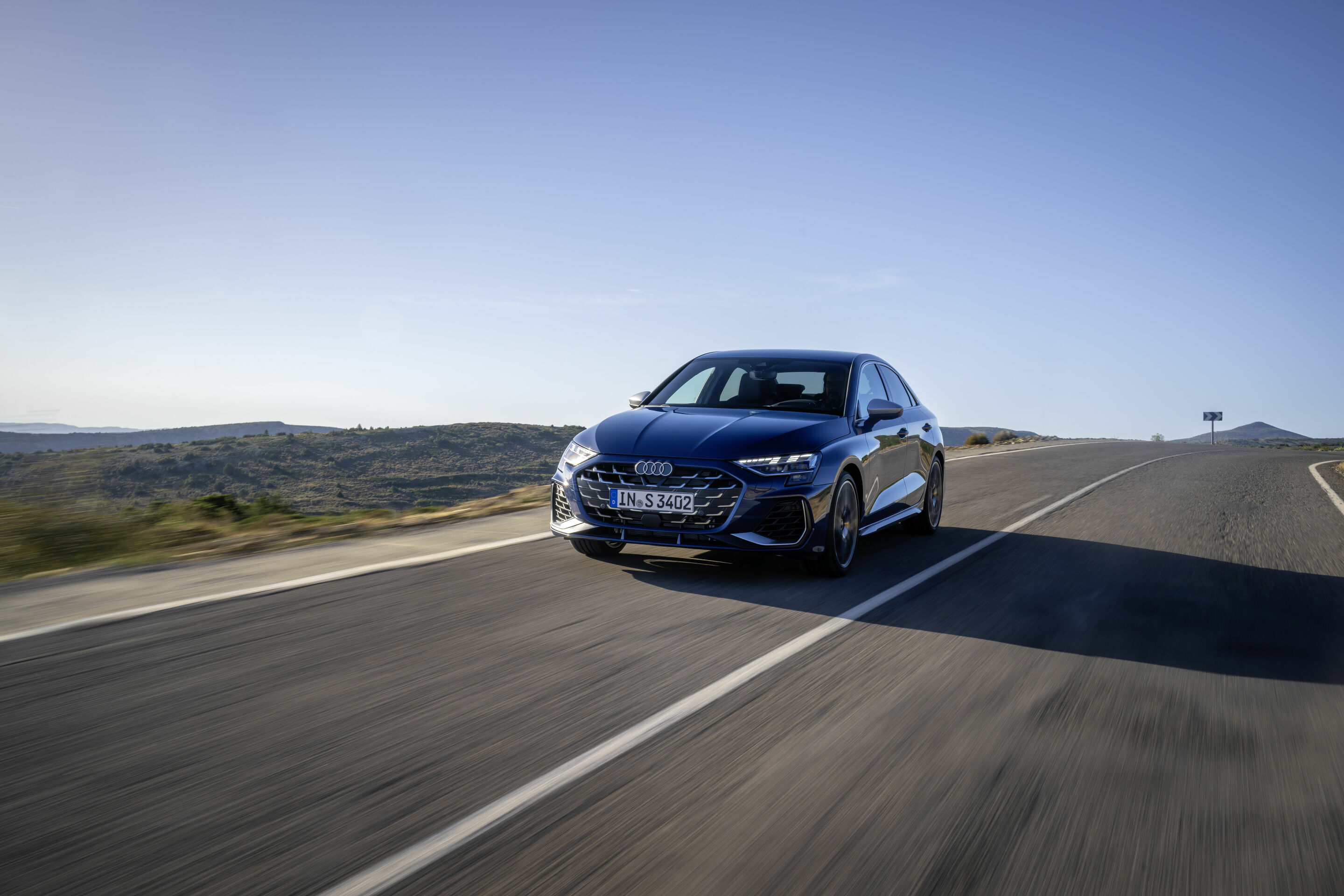 Audi S3 Sedan - Dynamic photo, 
Colour: Ascari blue metallic
