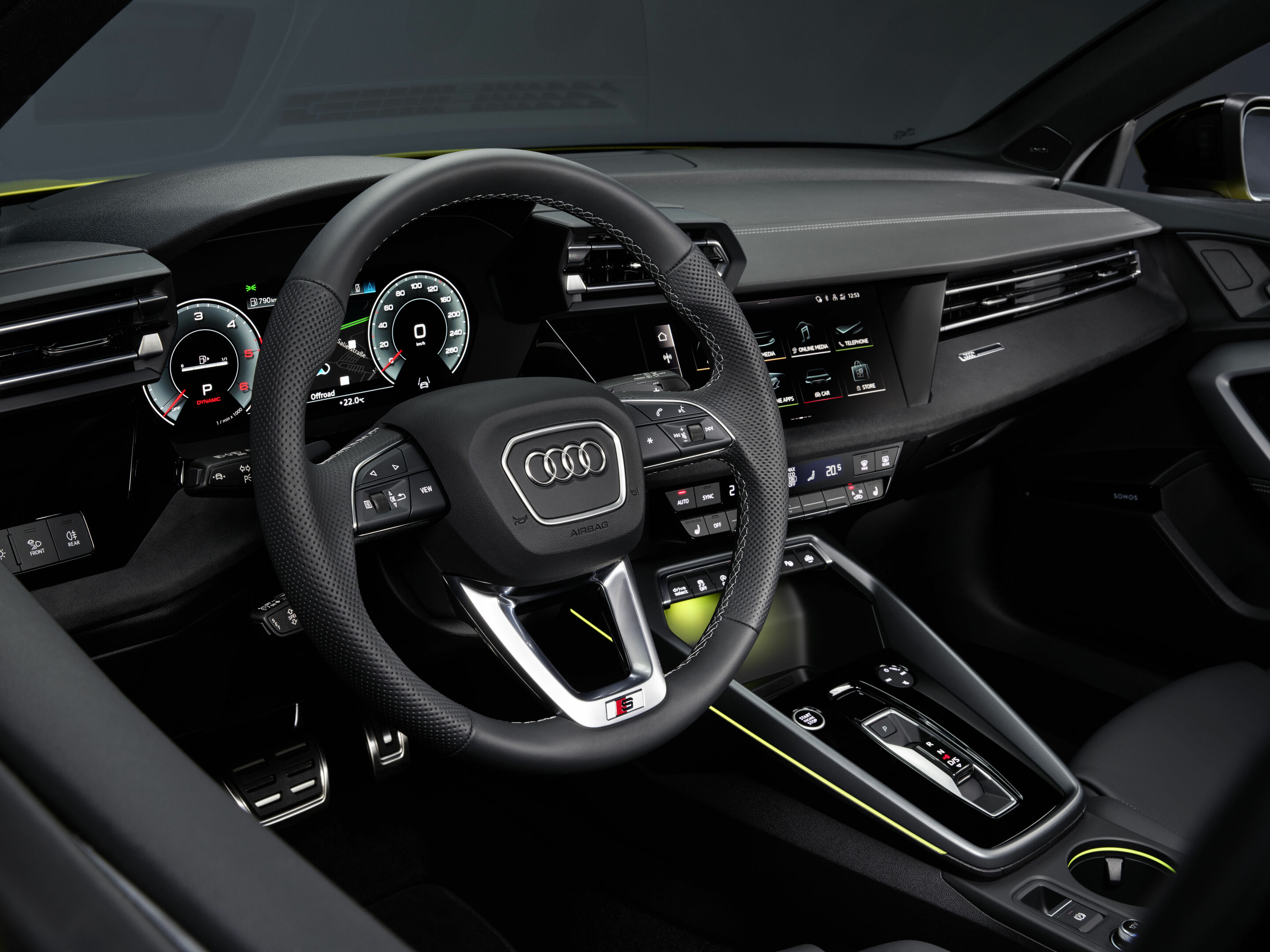 Audi A3 allstreet - Innenaufnahme, 
Farbe: Pythongelb