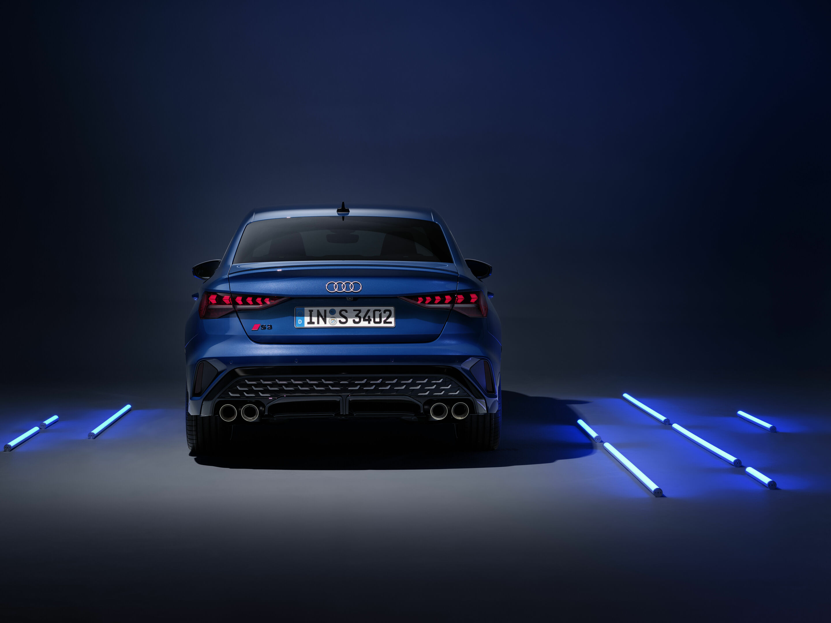 Audi S3 Sedan - Static photo, 
Colour: Ascari blue metallic