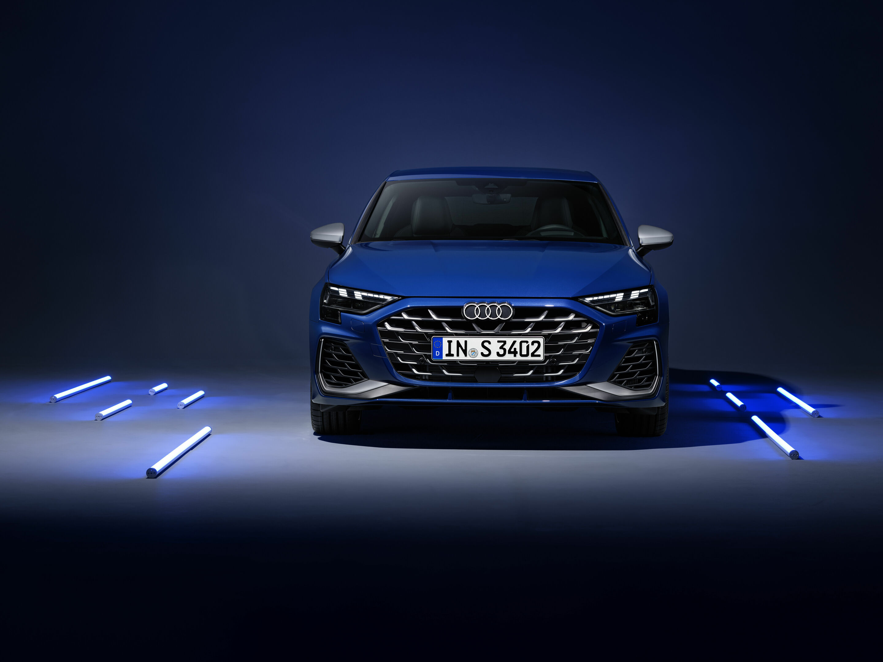 Audi S3 Limousine - Standaufnahme,
Farbe: Ascariblau Metallic