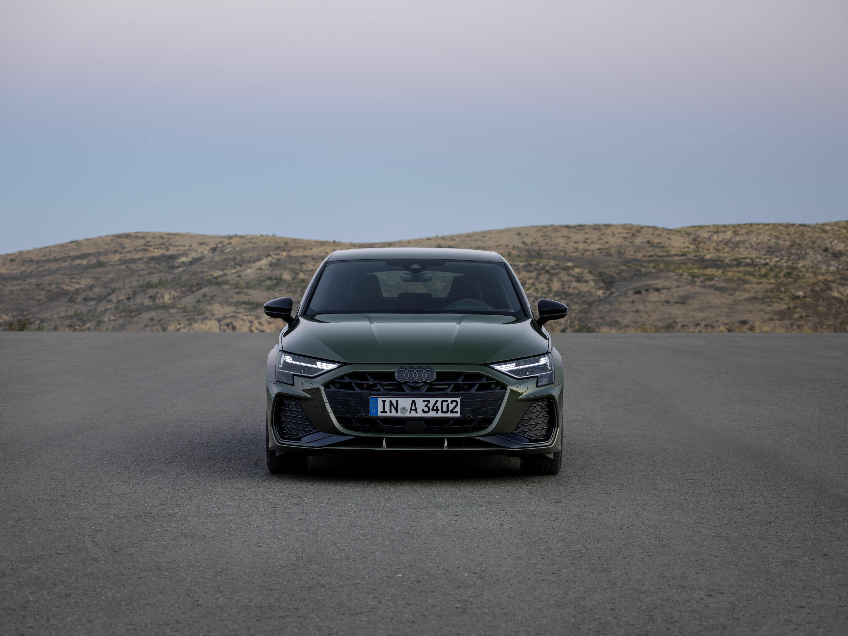 Audi A3 Sportback - Standaufnahme, 
Farbe: Distriktgrün Metallic