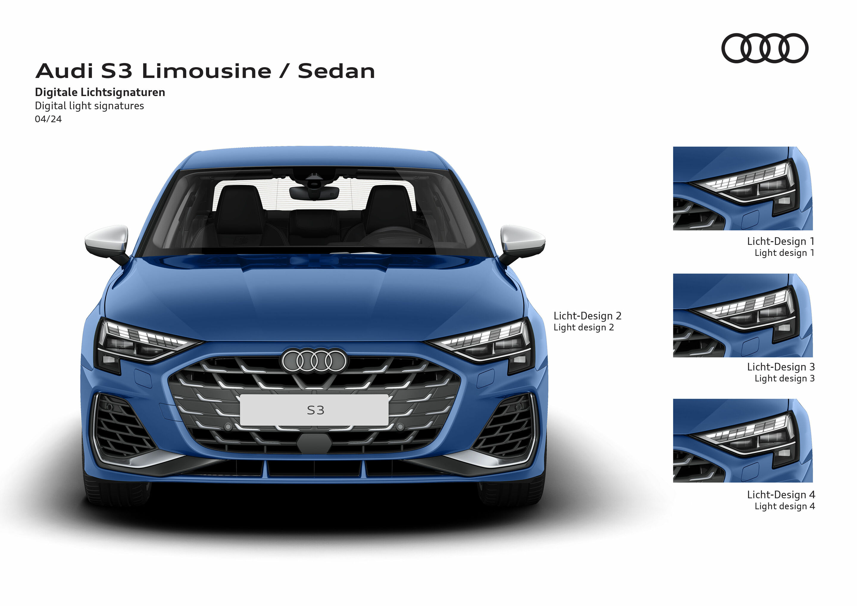 Illustration - Audi S3 Limousine - Digitale Lichtsignaturen