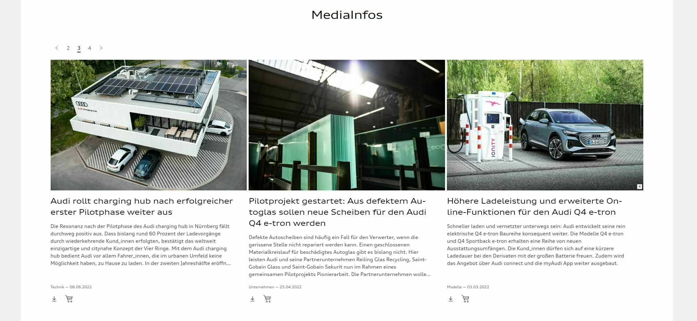 Slider - Der Slider wird auf Modellseiten verwendet, wenn mindestens drei Meldungen vorliegen.