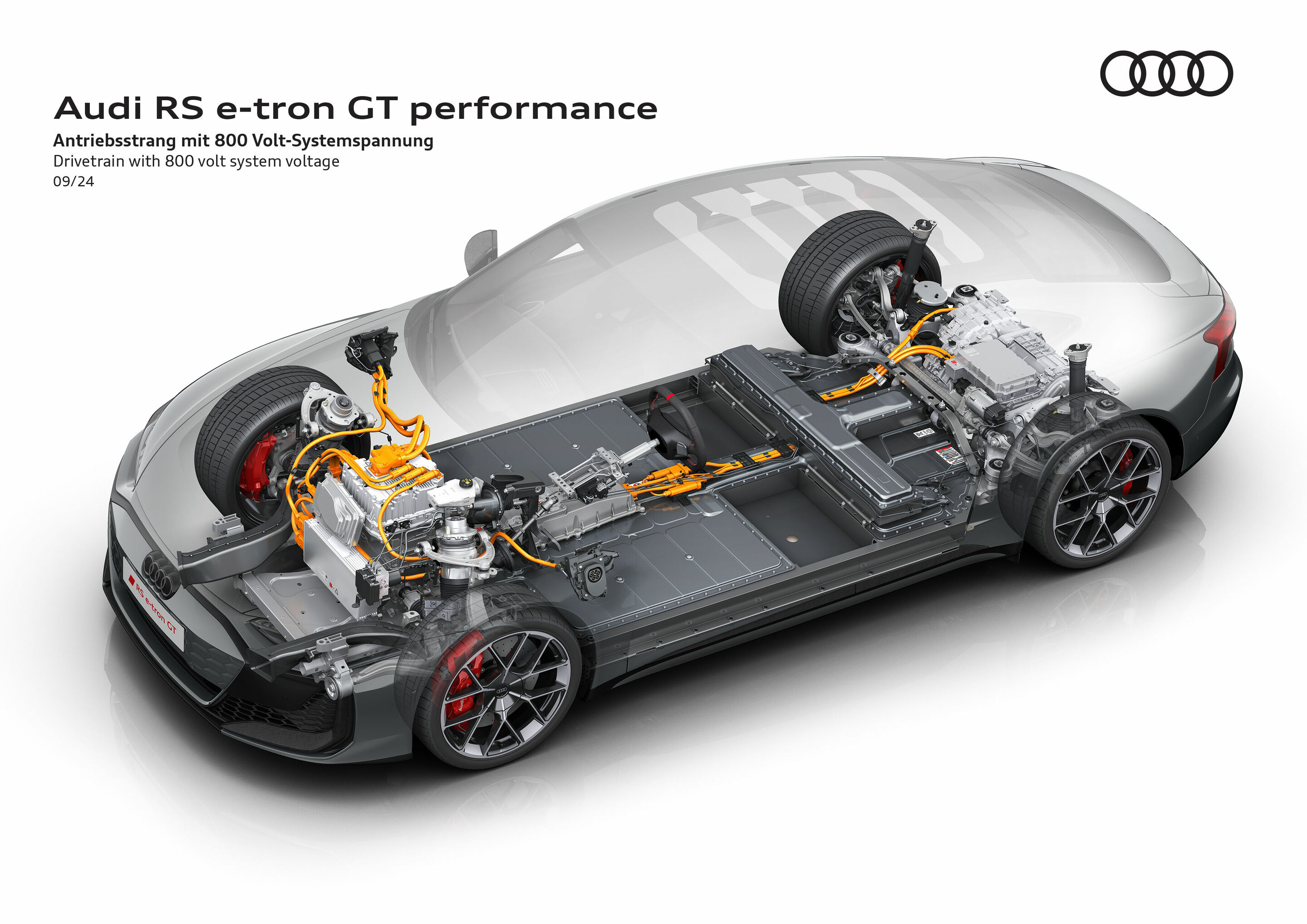Illustration - Audi RS e-tron GT performance - Drivetrain with 800 volt system voltage