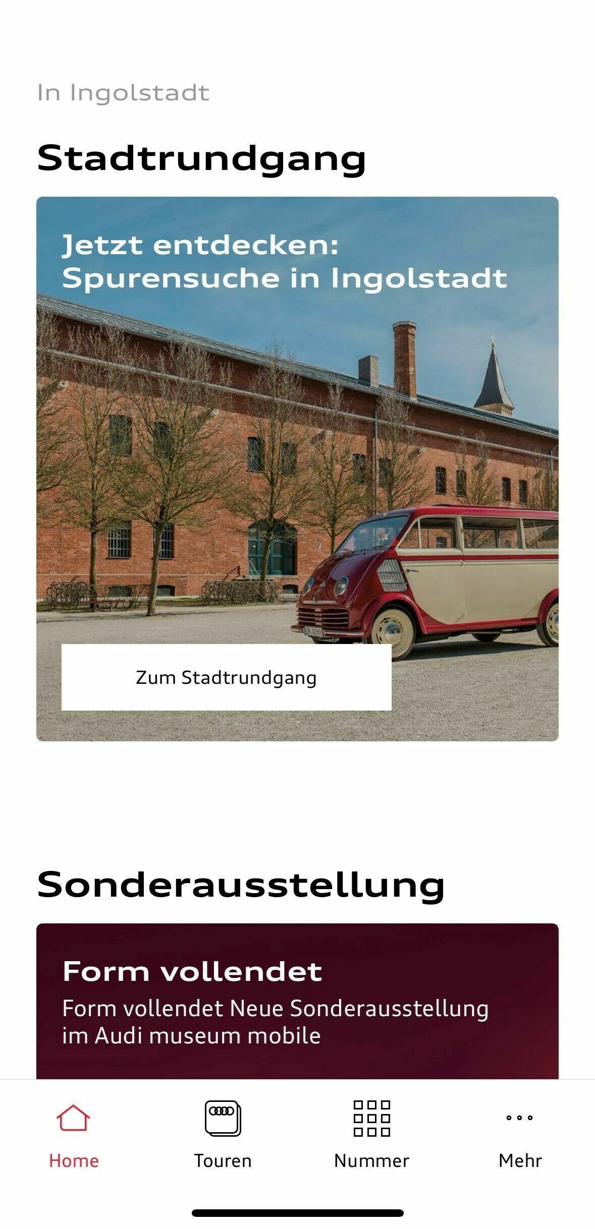 Jetzt auch in der Audi Tradition App: Stadtrundgang „Auf den Spuren der Auto Union in Ingolstadt“