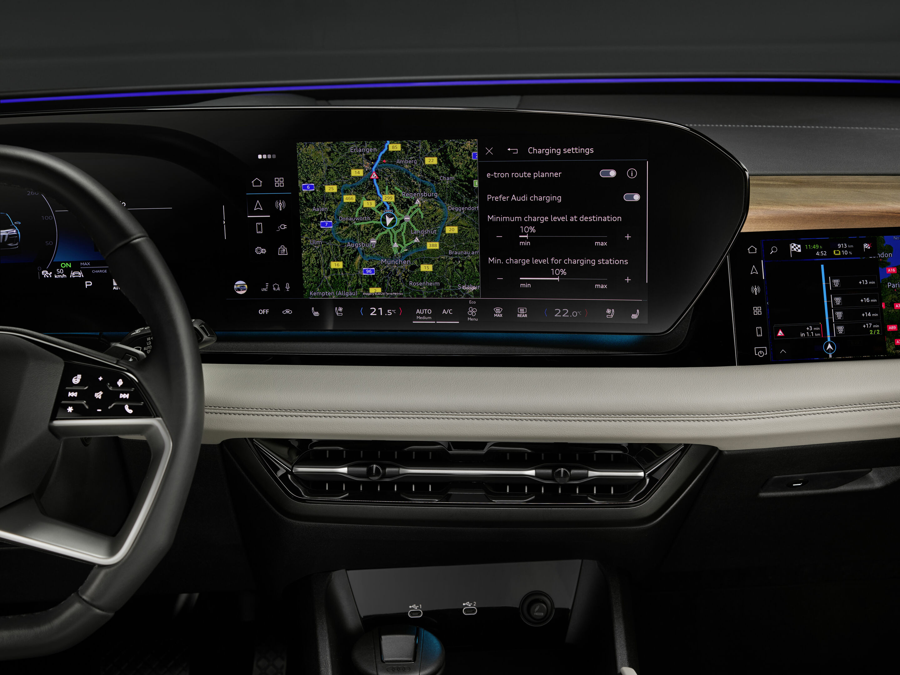 Audi e-tron route planner