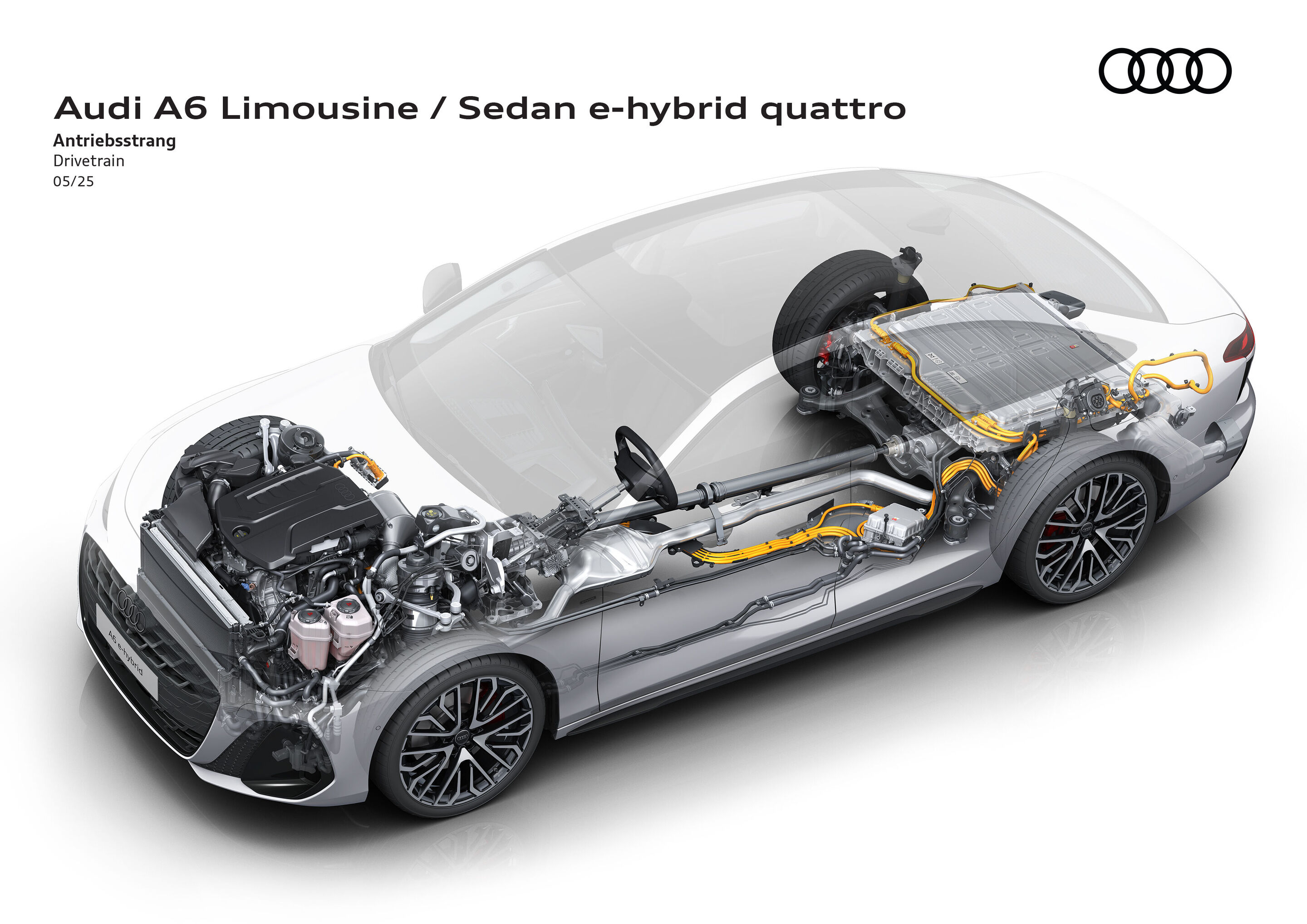 Illustration - Audi A6 Limousine e-hybrid quattro - Antriebsstrang