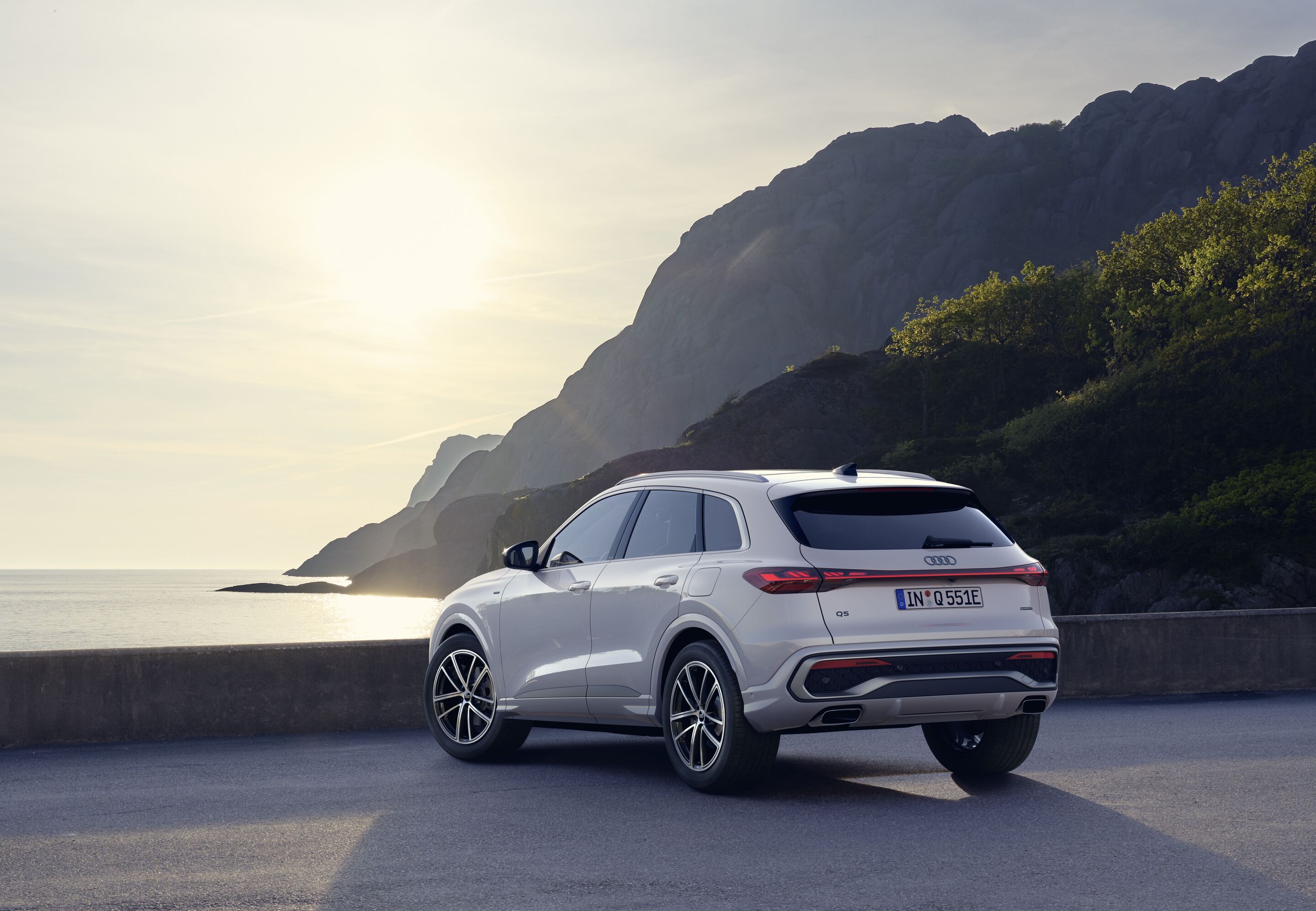 Audi Q5 SUV e-hybrid - Static photo,
Colour: Glacier white