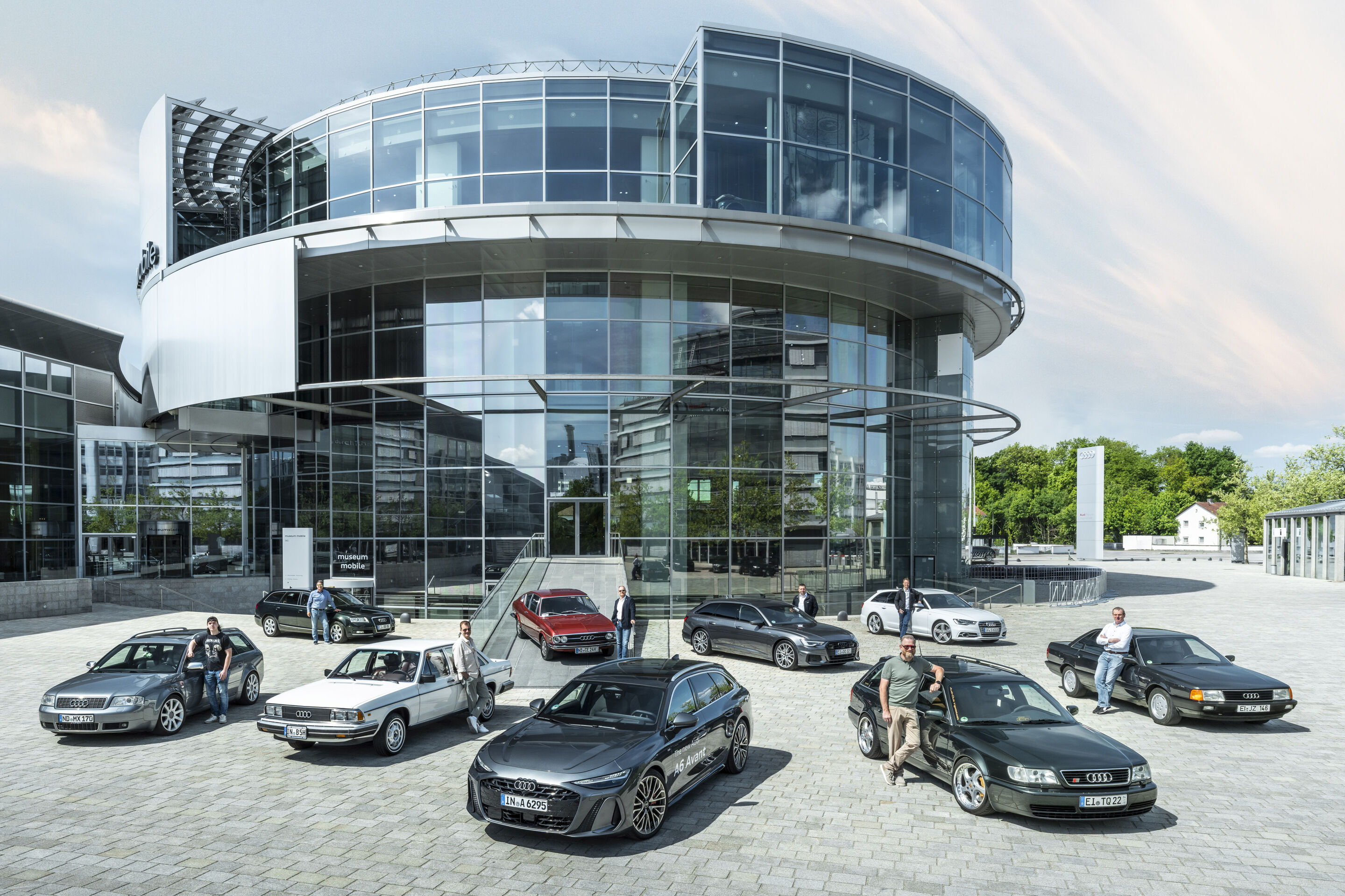 Nine generations of success: the new Audi A6 meets its elders - A rare sight: all models of the Audi C series united in one picture – from the classic C1 to the new C9. Maintained with care and proudly presented by their owners. Back row (left to right):...