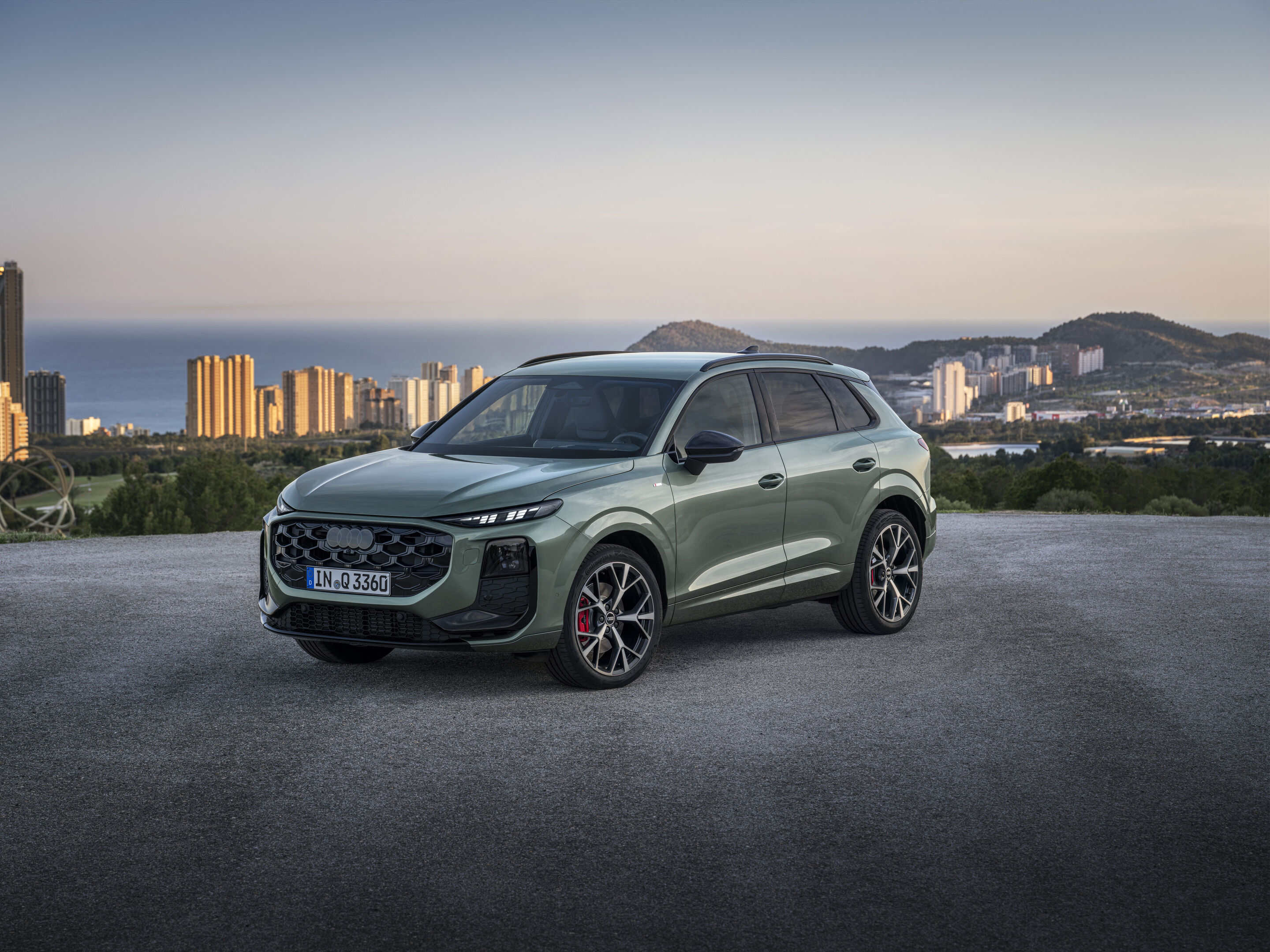 Audi Q3 SUV - Static photo,
Colour: Sage green