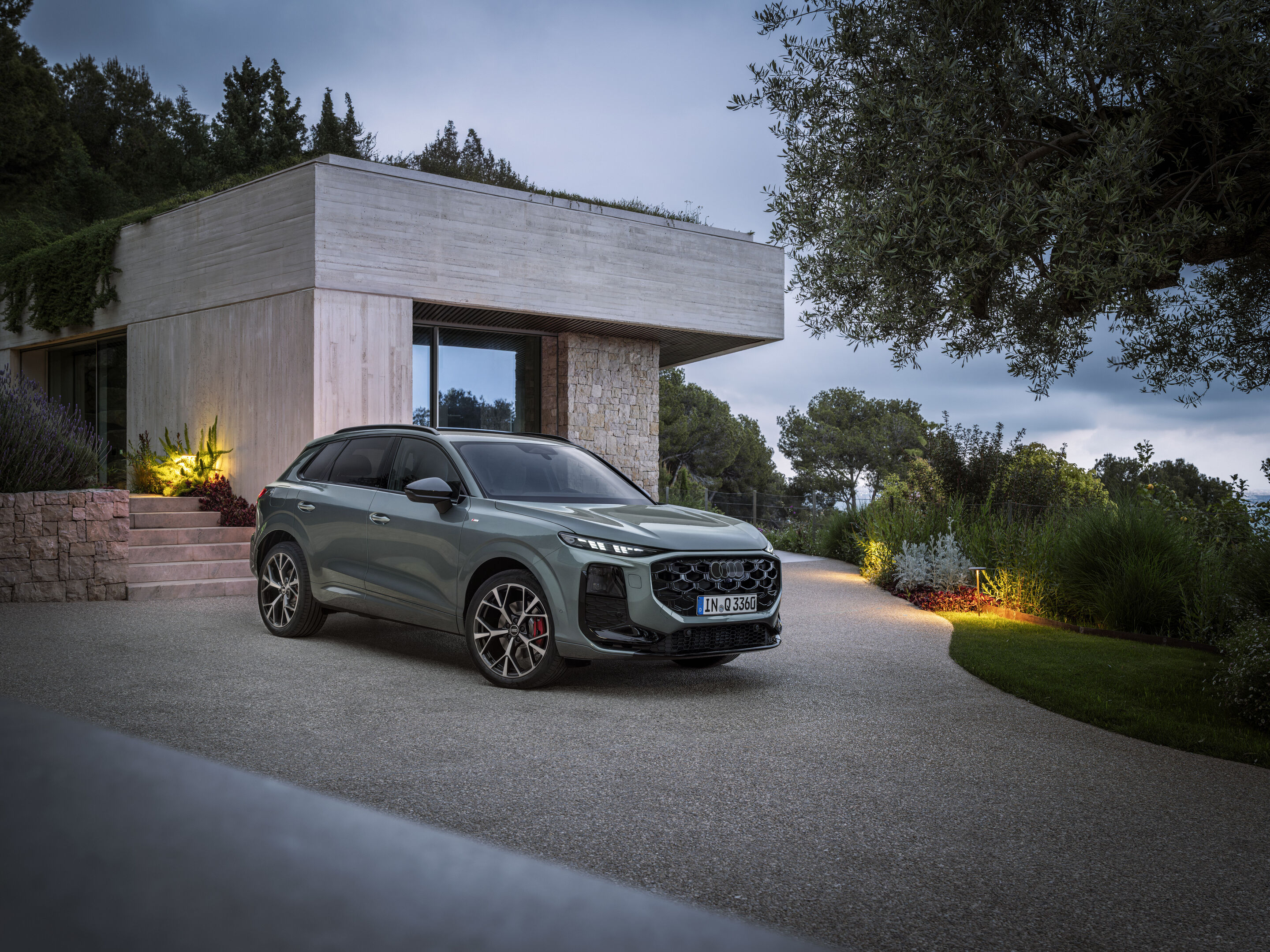 Audi Q3 SUV - Static photo,
Colour: Sage green