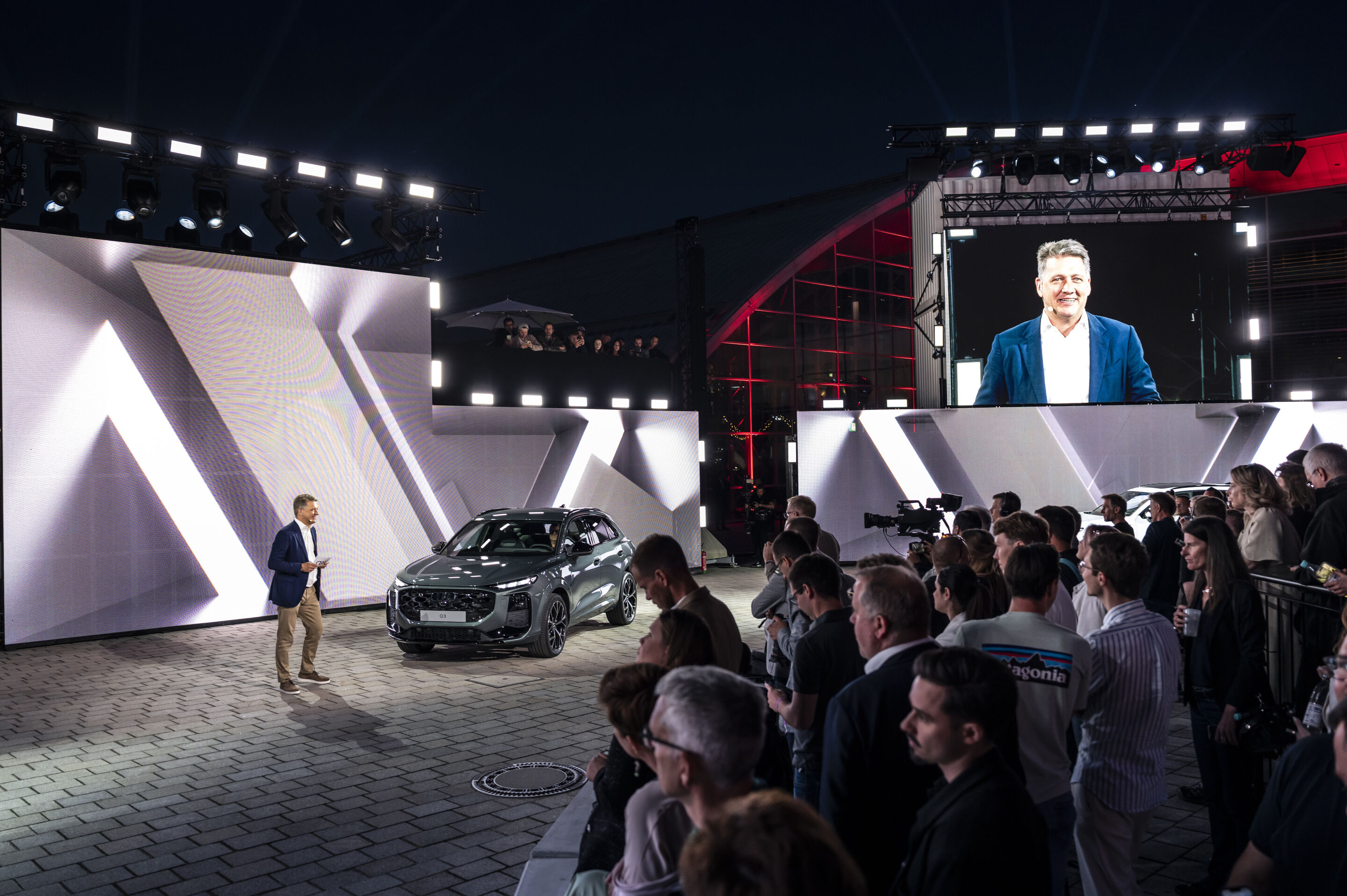 Audi Q3 Global Reveal - As part of the Global Reveal at the Audi Forum Ingolstadt, CEO of AUDI AG Gernot Döllner presented the all-new Audi Q3 (here in colour sage green) to the public for the first time.