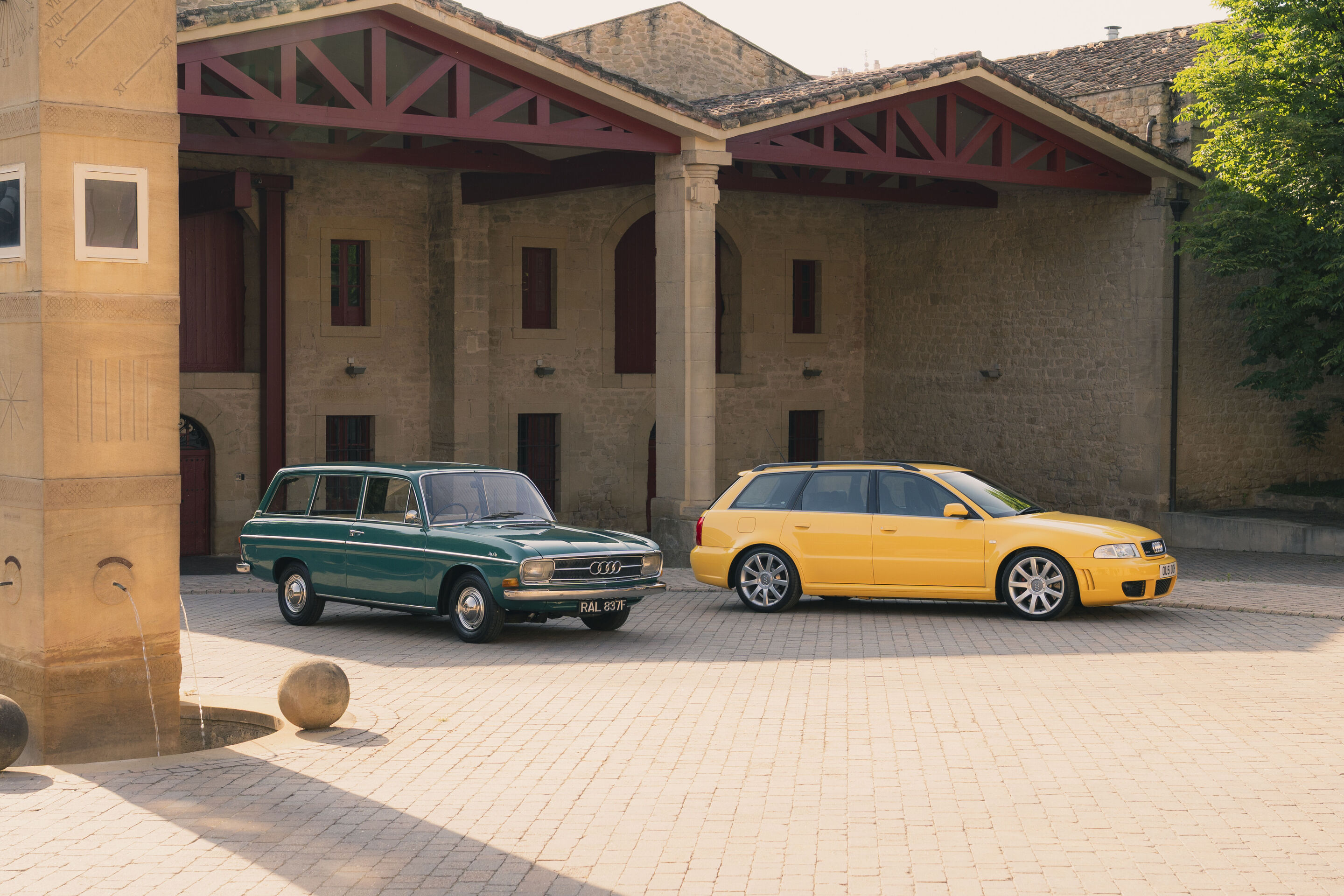60 years design innovation at Audi - Audi celebrates 60 years of design innovation in Bilbao, Spain, by bringing together a curated selection of iconic vehicles from the heritage fleet of Audi UK:
From the left: Audi 80 Variant (1968), Audi RS 4 Avant...