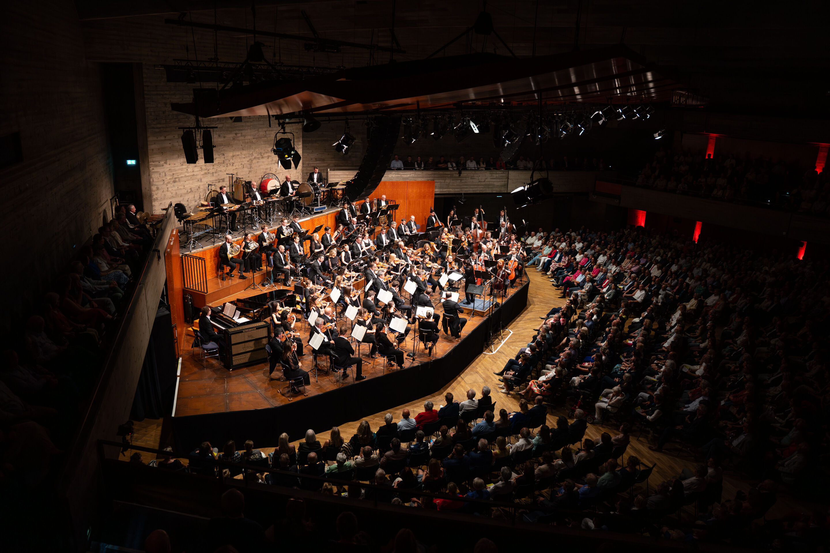 “Across the Stars”: Movie music with global star Anne-Sophie Mutter and the Royal Philharmonic Orchestra - On the stage of the Festival Hall Ingolstadt, during the concert 'Across the Stars' of the Audi Summer Concerts, conductor Lina González-Granados...