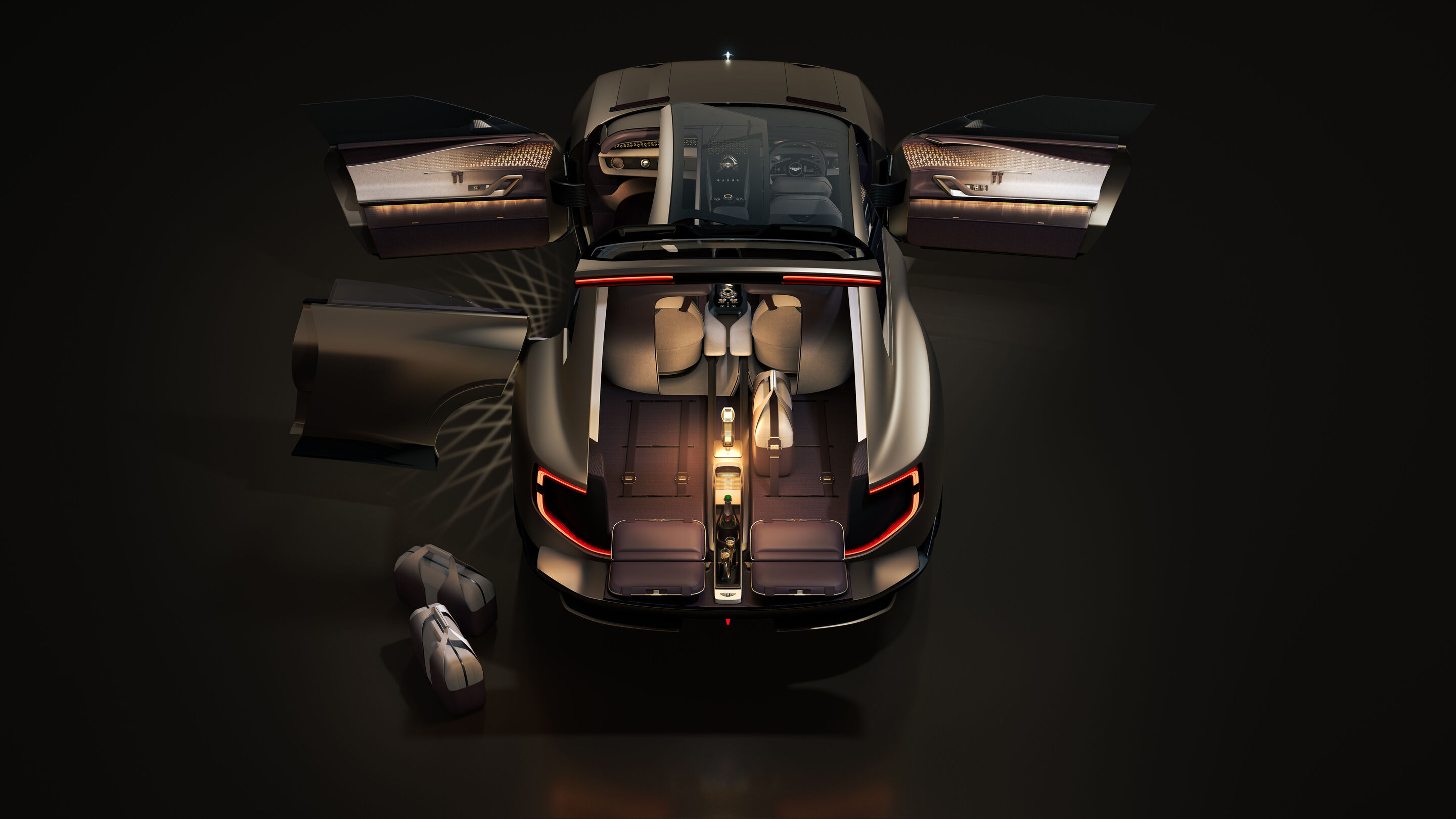 New design era at Bentley - Bentley EXP 15 concept car, in-studio shot, exterior, rear view, cargo area
