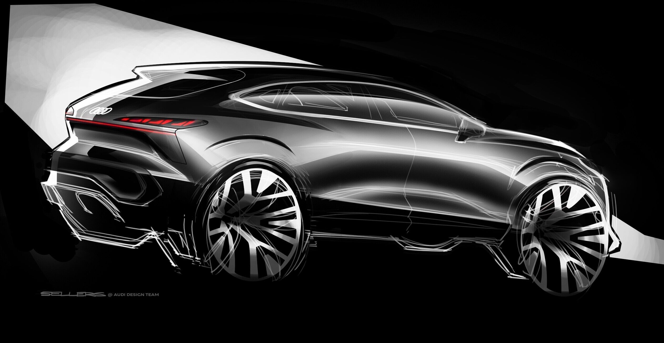 Sketch - Design sketches Audi Q3 Sportback - Static shot, exterior, sideview