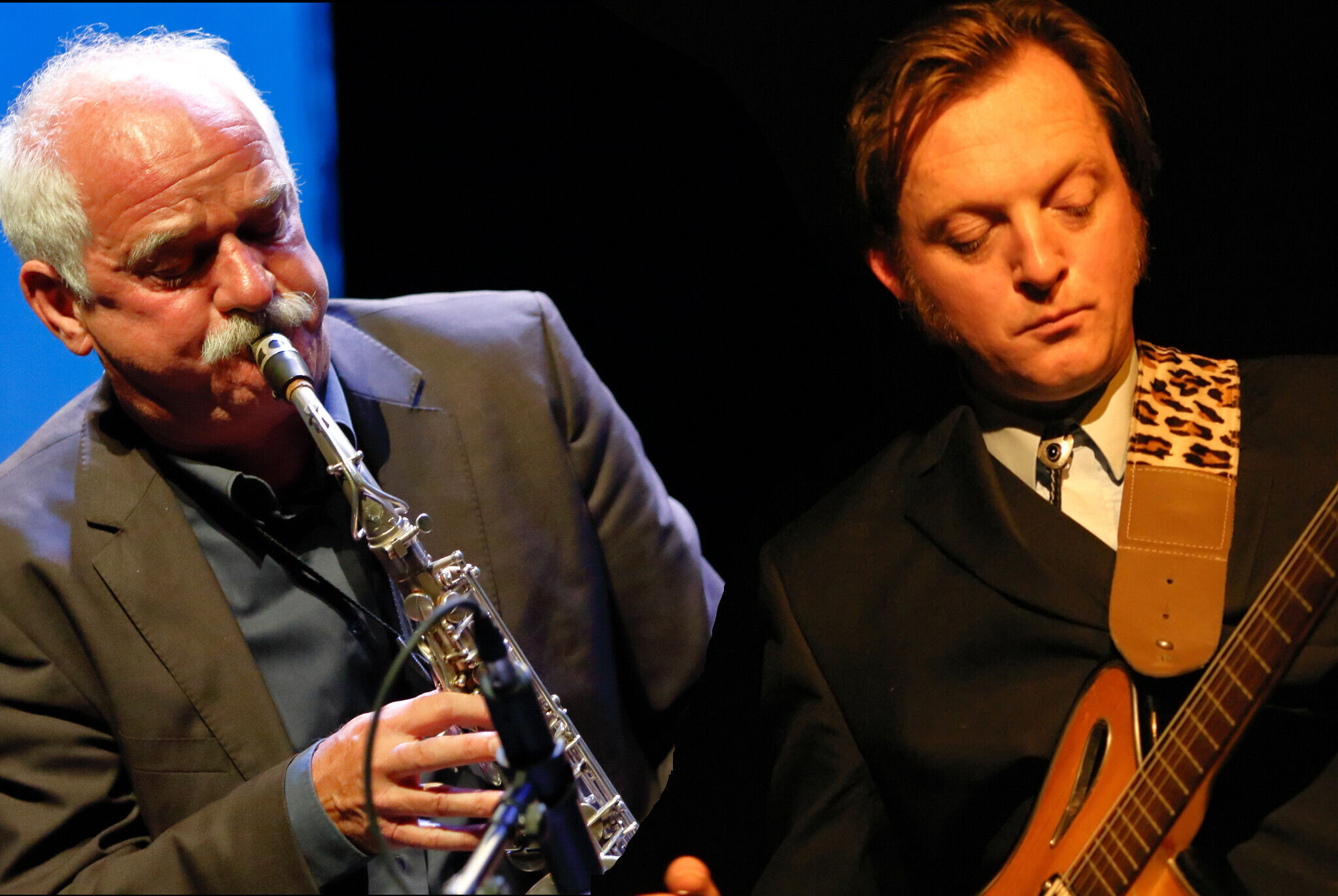 After Work Jazz Lounge - Uli Wunner spielt Klarinette und Titis Waldenfels spielt Gitarre.