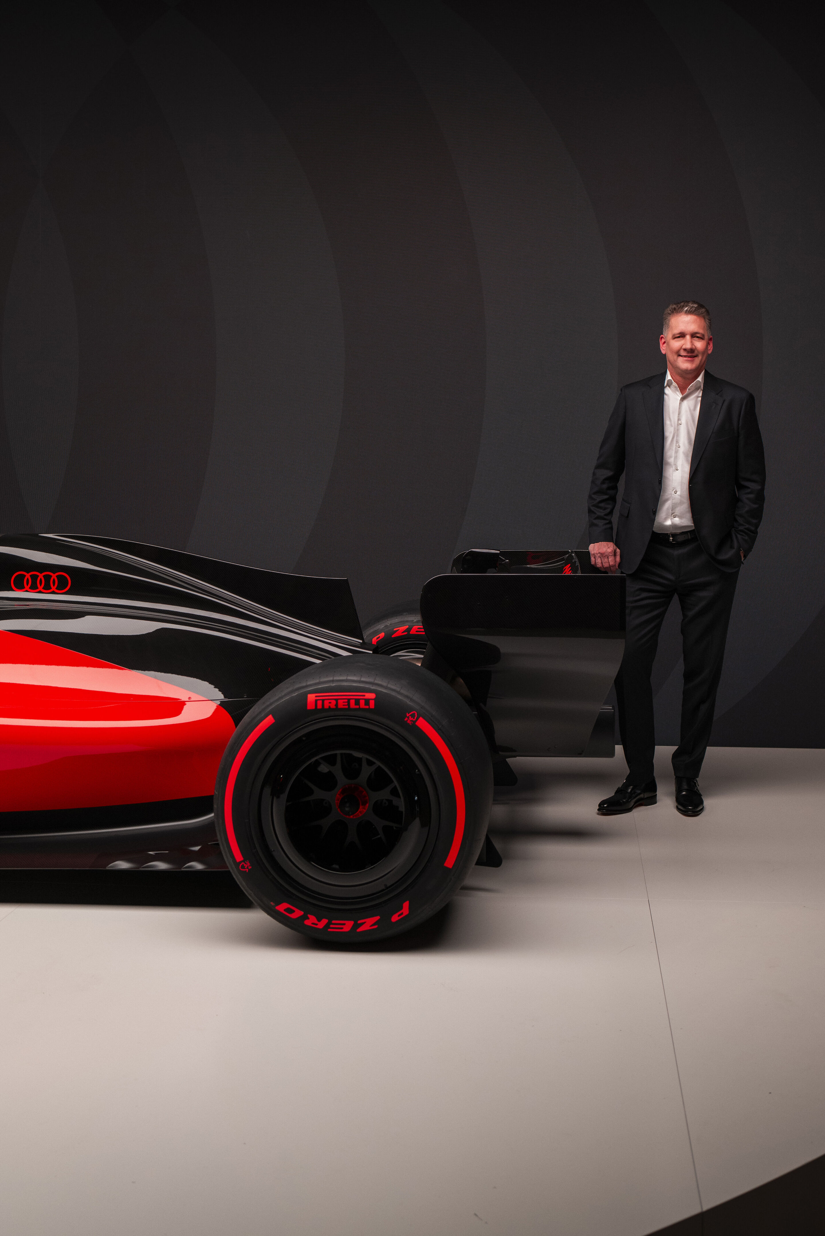 Audi unveils design for Formula 1 - Audi CEO Gernot Döllner at the reveal event “Audi One” in Munich, November 12, 2025
