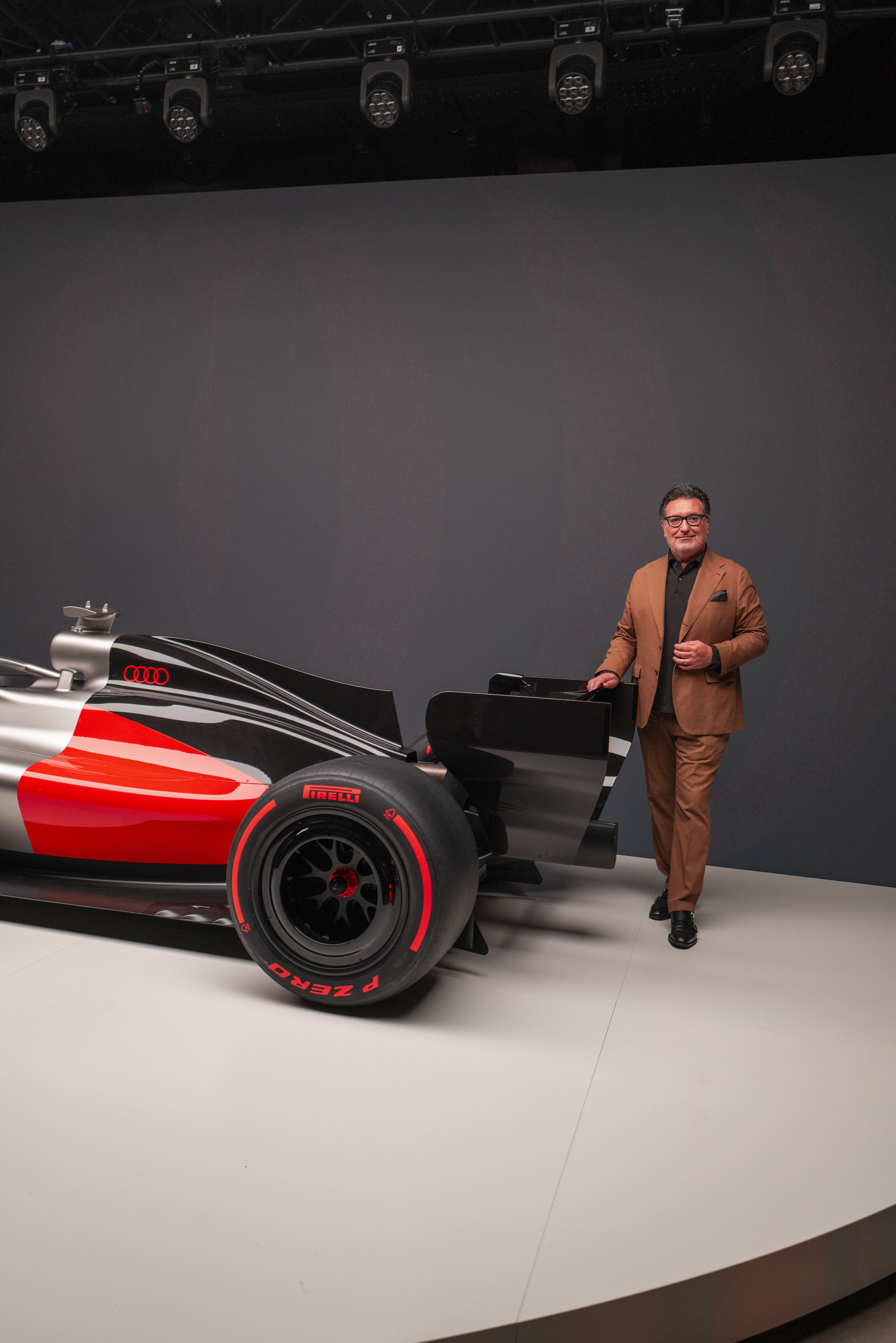Audi unveils design for Formula 1 - Chief Creative Officer Massimo Frascella at the reveal event “Audi One” in Munich, November 12, 2025