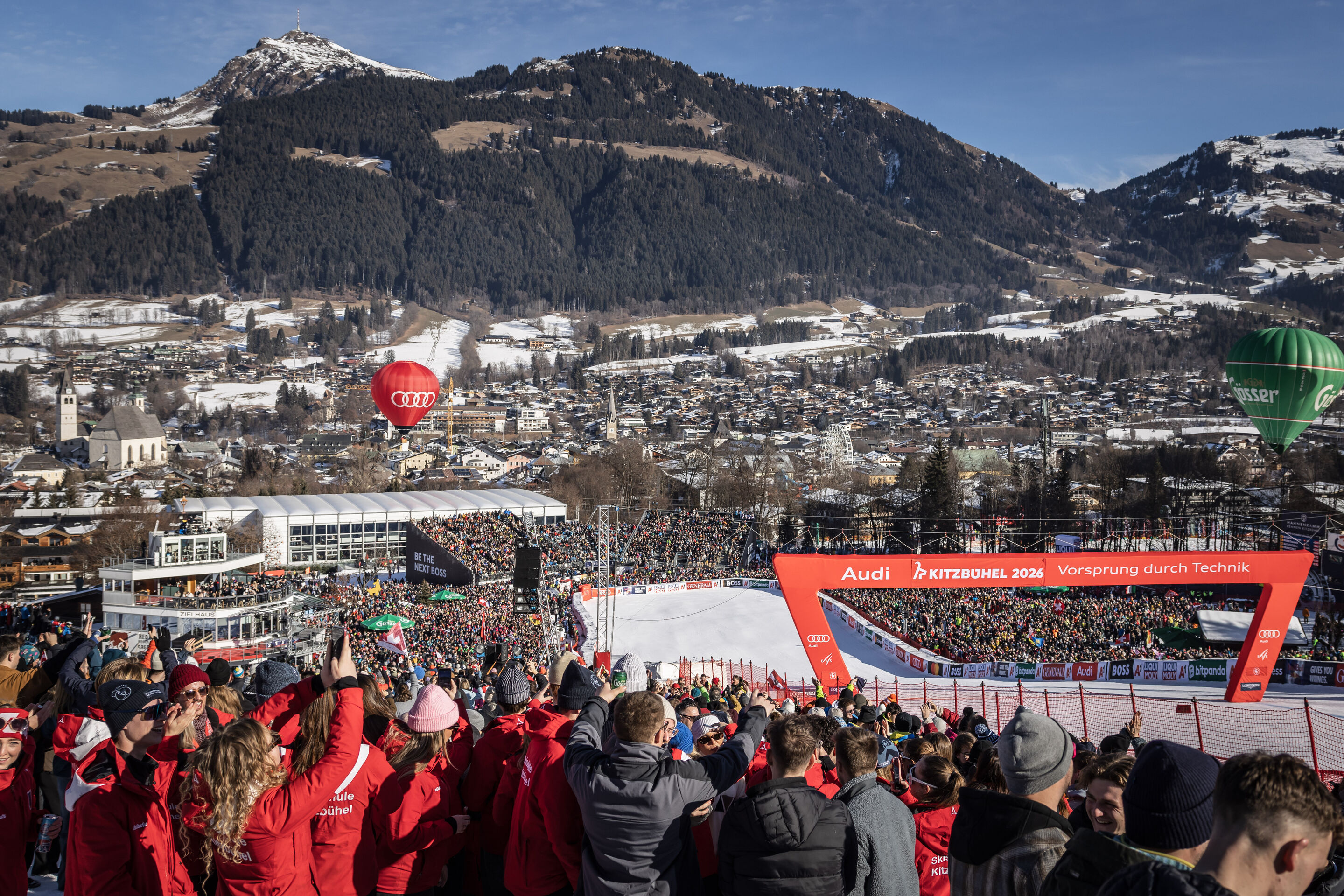 Audi at the Hahnenkamm Race in Kitzbühel 2026 - Audi has been sponsor of the Hahnenkamm Race in Kitzbühel for over 20 years.