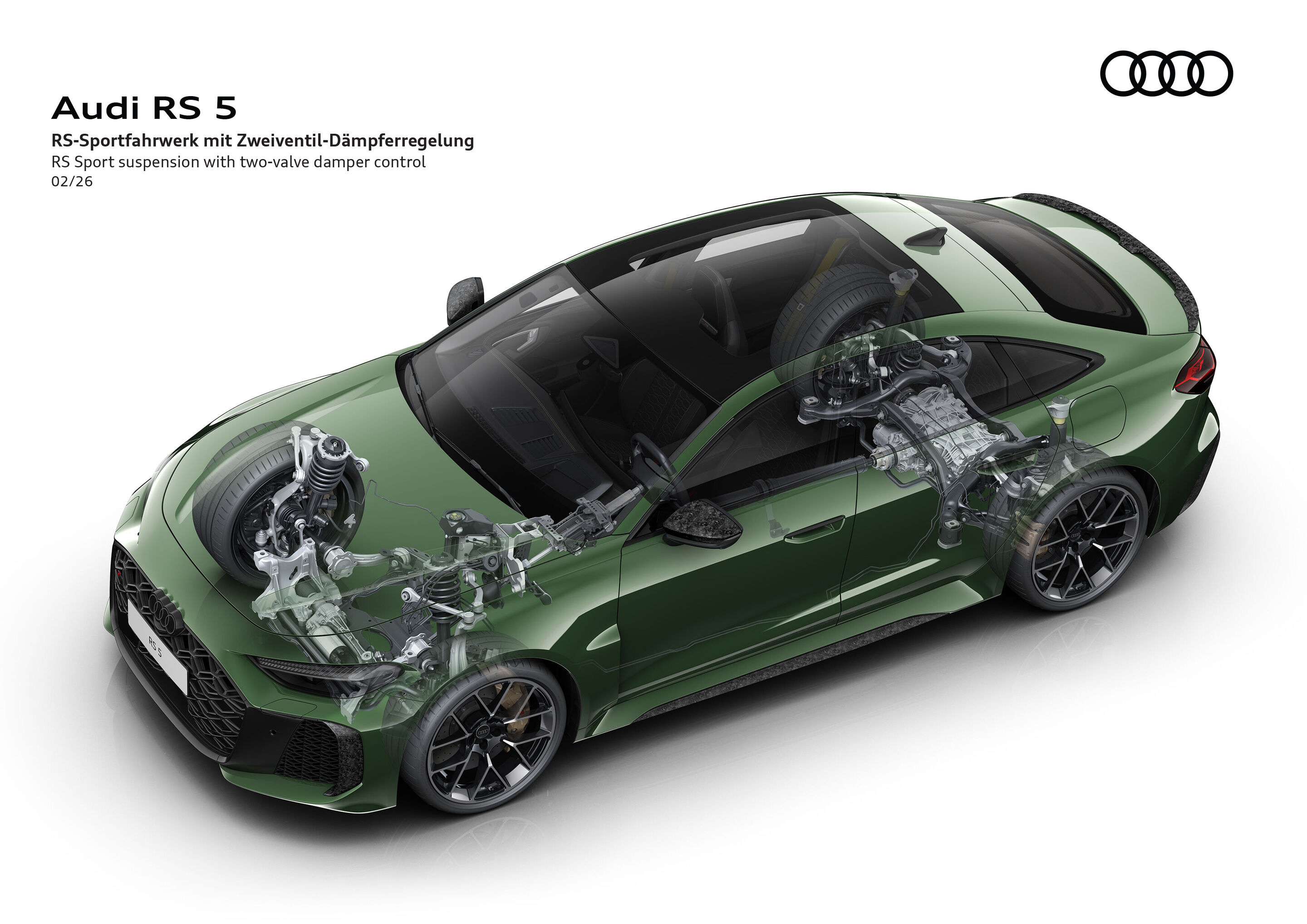 Illustration - Audi RS 5 - The use of twin-valve damper control provides a very comfortable ride and an extremely sporty driving experience.