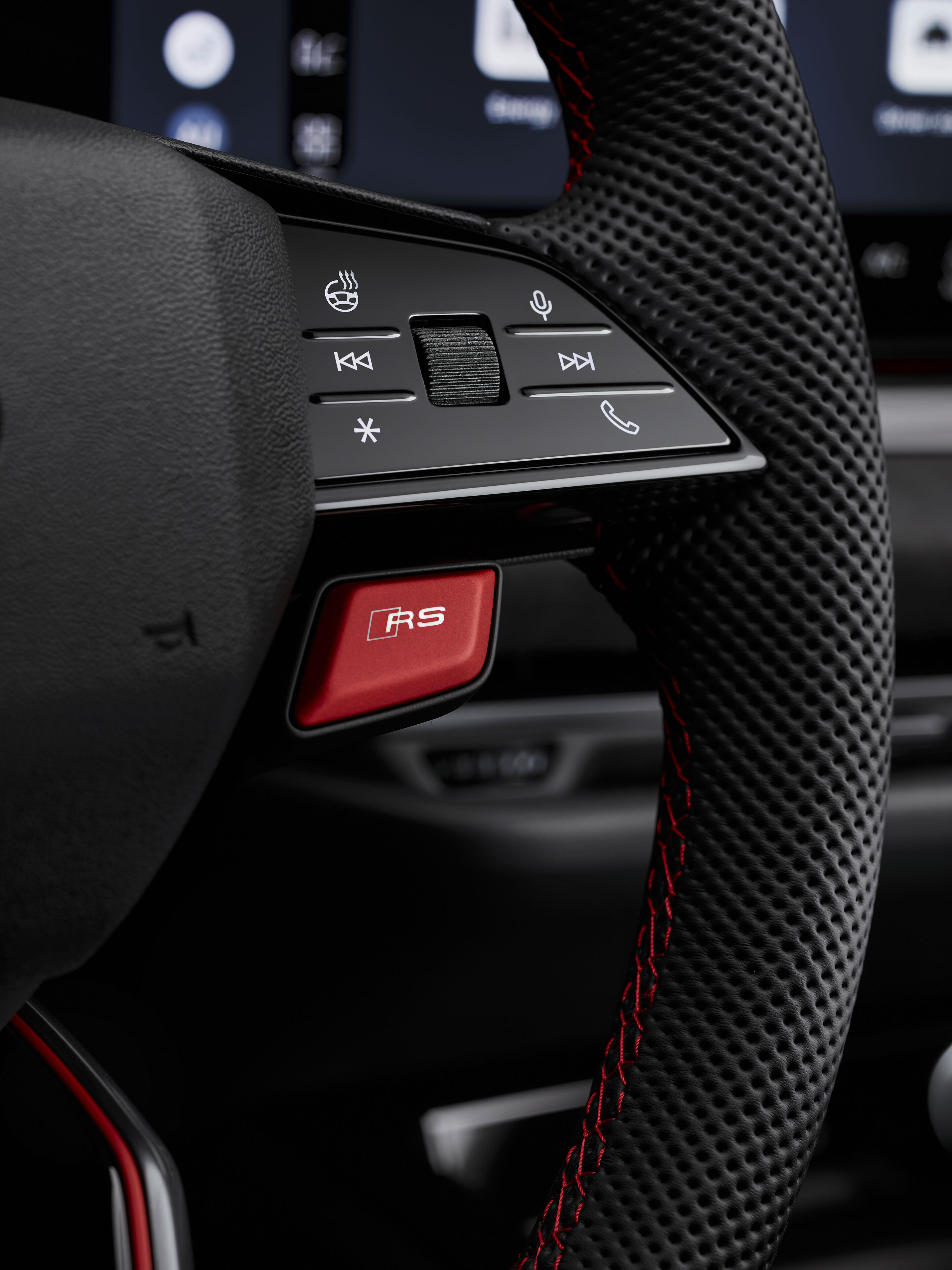 Audi RS 5 Avant - Progressivrot Metallic, Indoor-Standaufnahme, Interieur