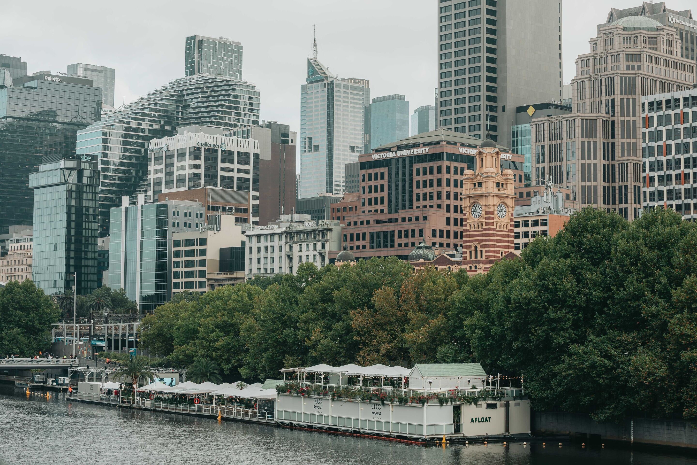 Audi makes its Formula 1 debut - The floating venue AFLOAT on the Yarra River in central Melbourne serves as the team's public headquarters during the Australian Grand Prix weekend.