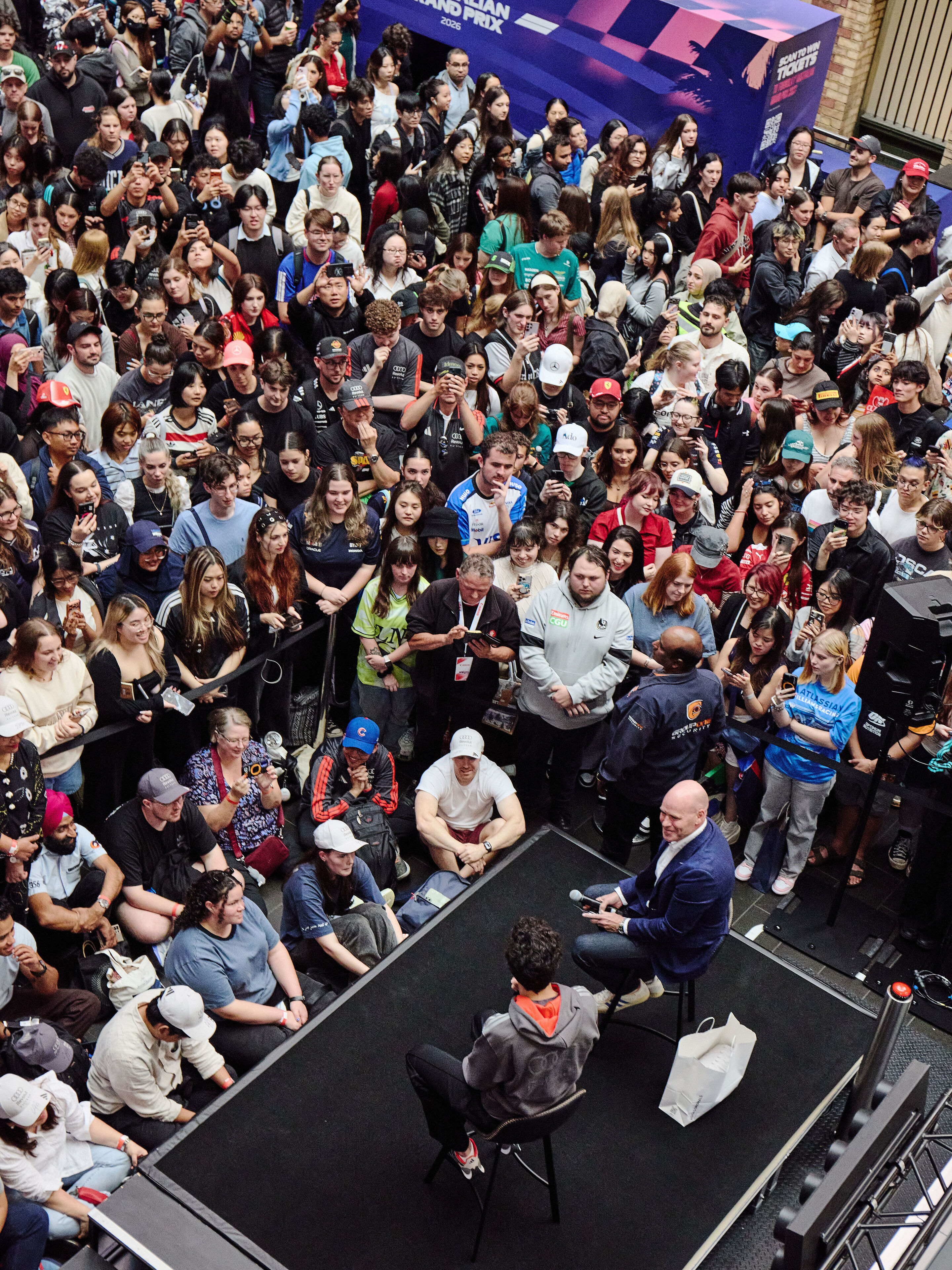 Audi makes its Formula 1 debut - Gabriel Bortoleto visits the Adidas Original Store downtown Melbourne.